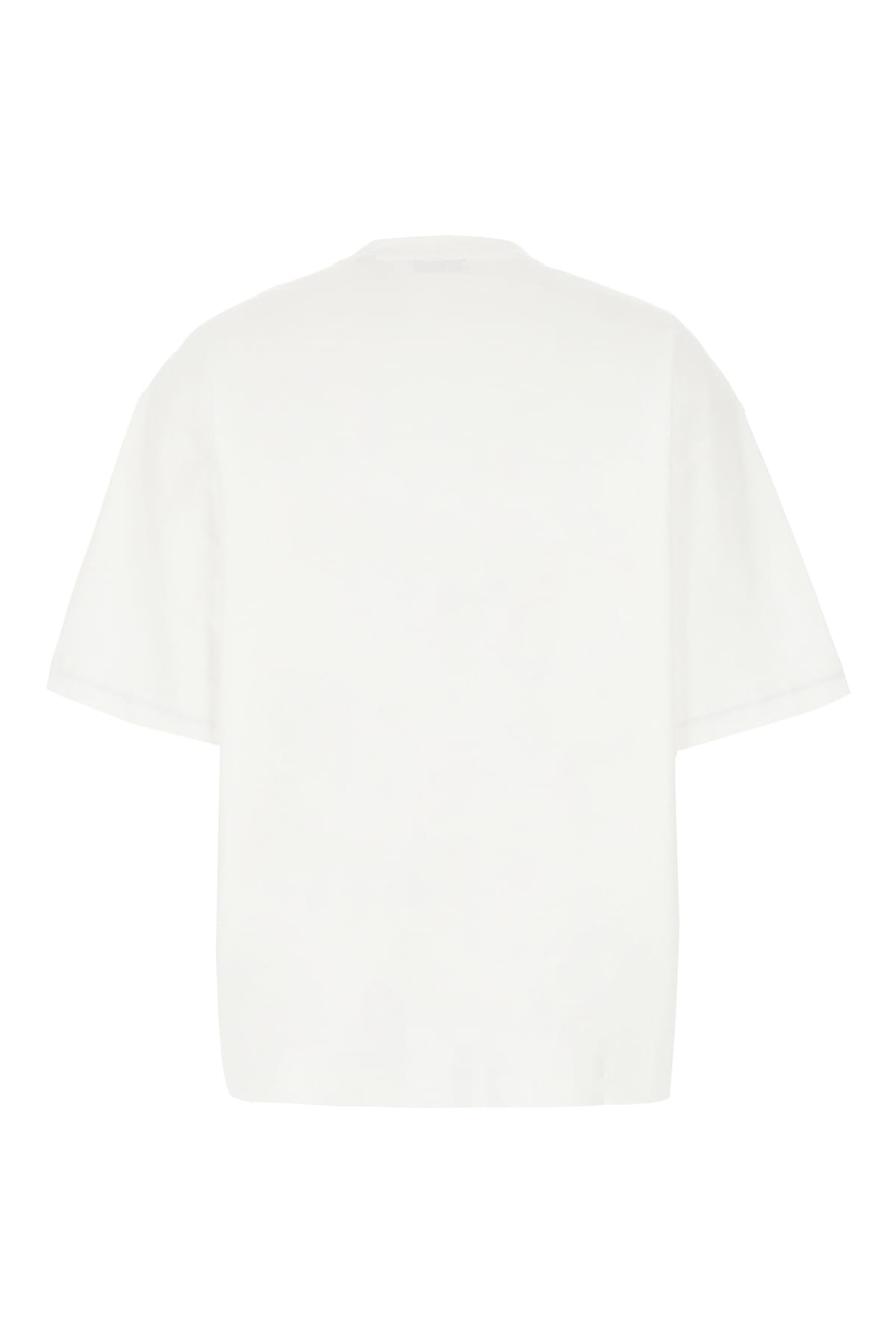 Shop Burberry Ivory Cotton Oversize T-shirt In Rain