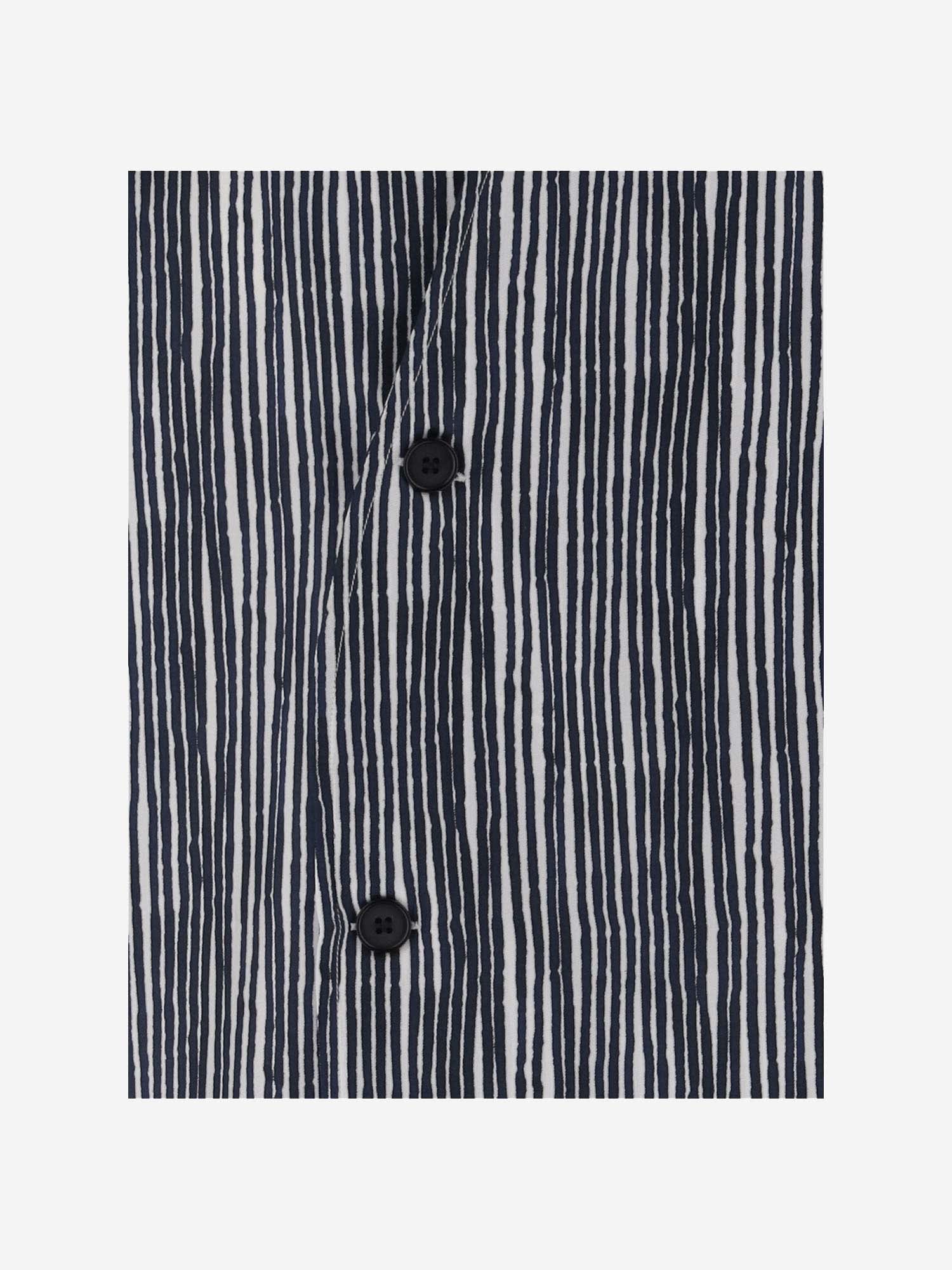Shop Giorgio Armani Silk Shirt With Striped Pattern In Red