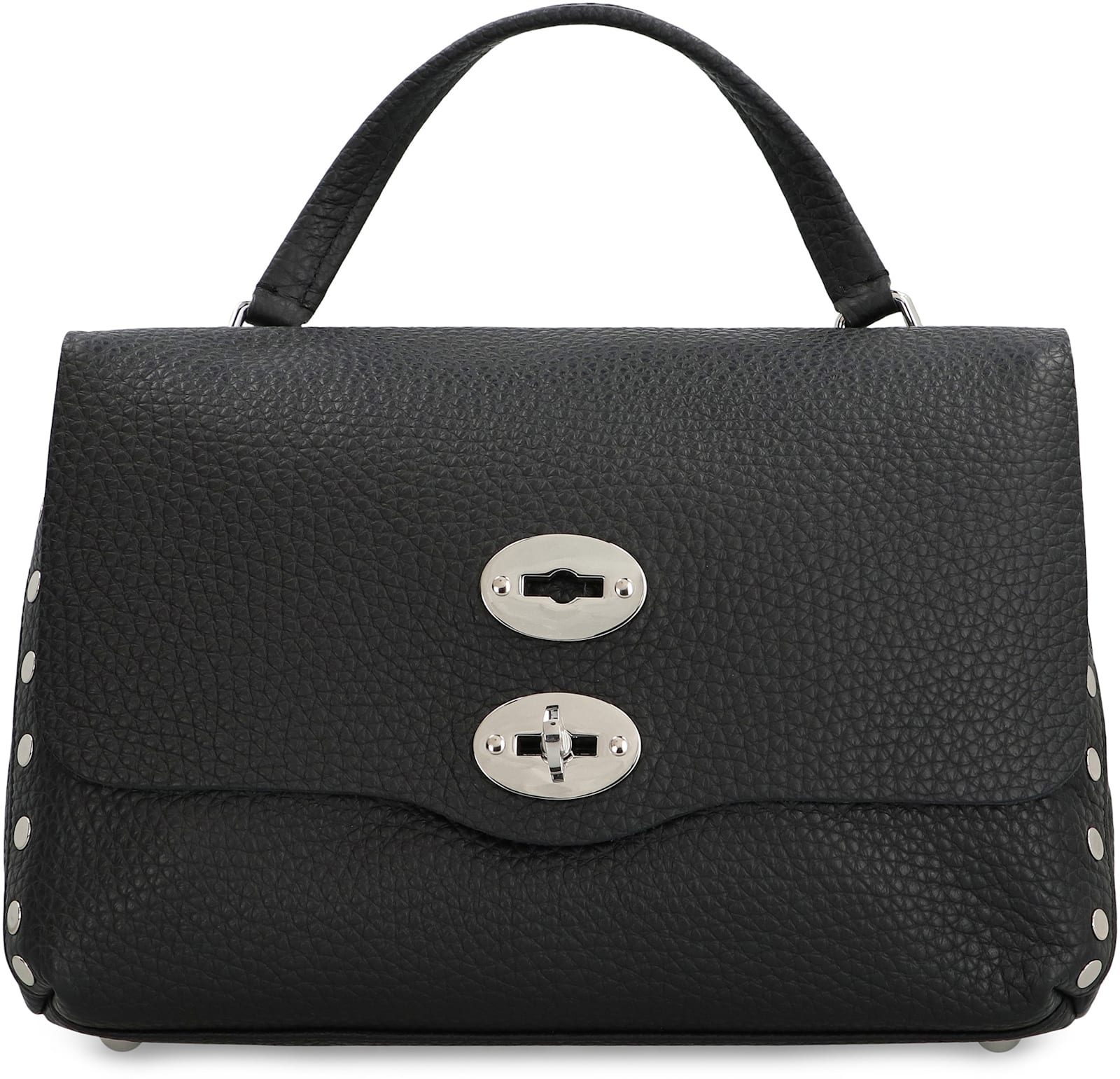 Zanellato Small Leather Handbag With Adjustable Shoulder Strap In Black