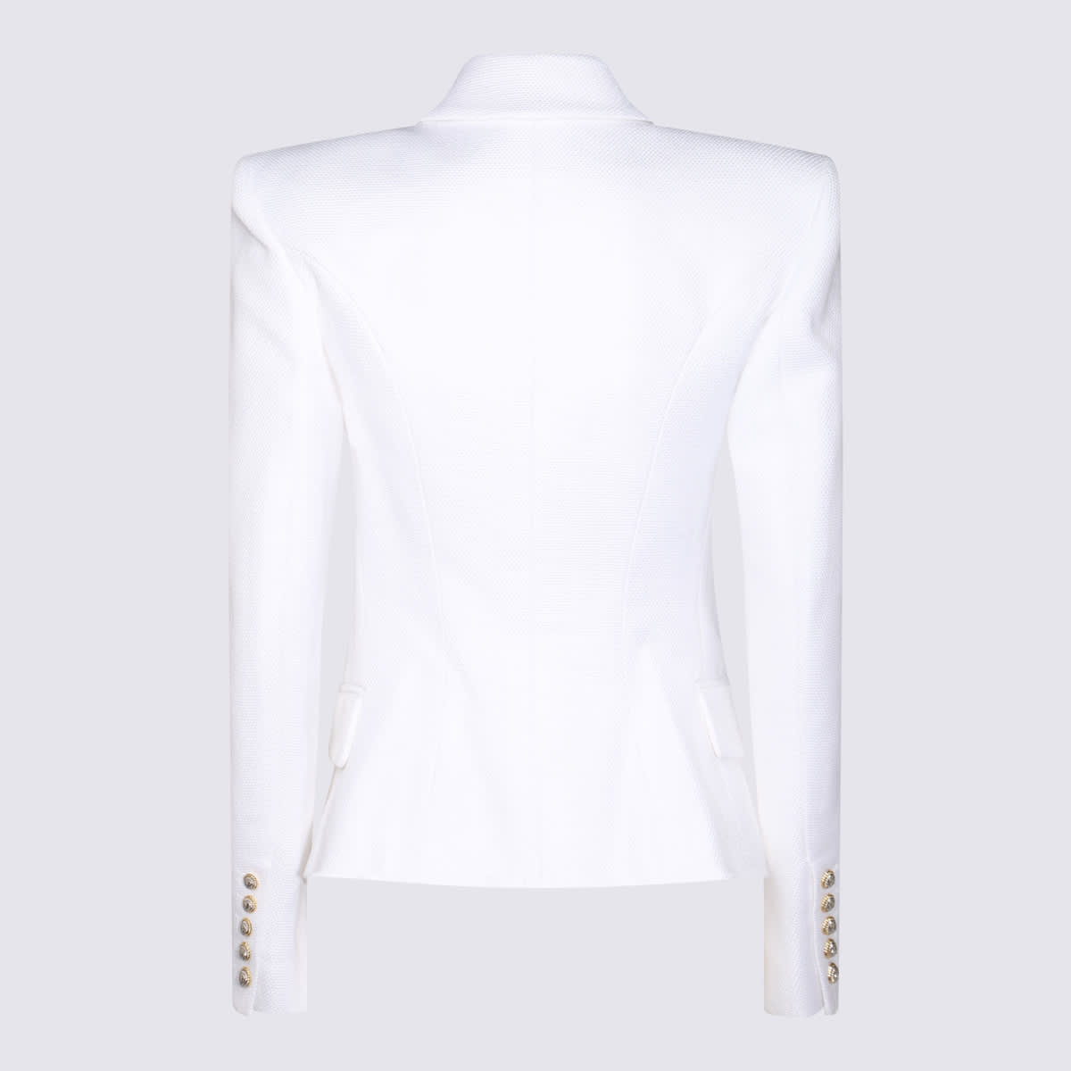 Shop Balmain White Viscose Blazer