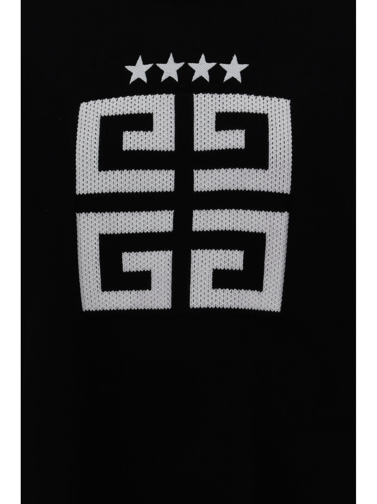 Givenchy 4g-motif Distressed Cotton Sweatshirt In Black/white