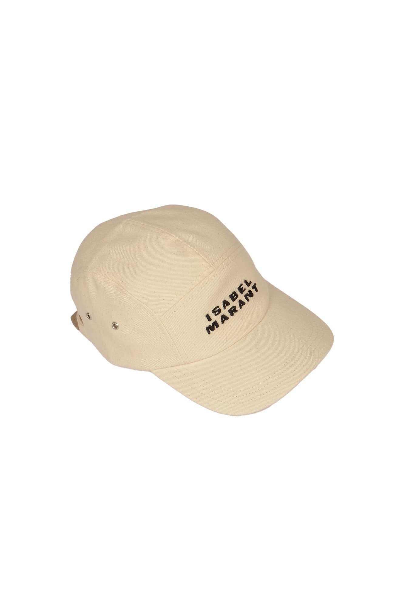 Isabel Marant Ivory Cotton Baseball Cap In Ecru/black