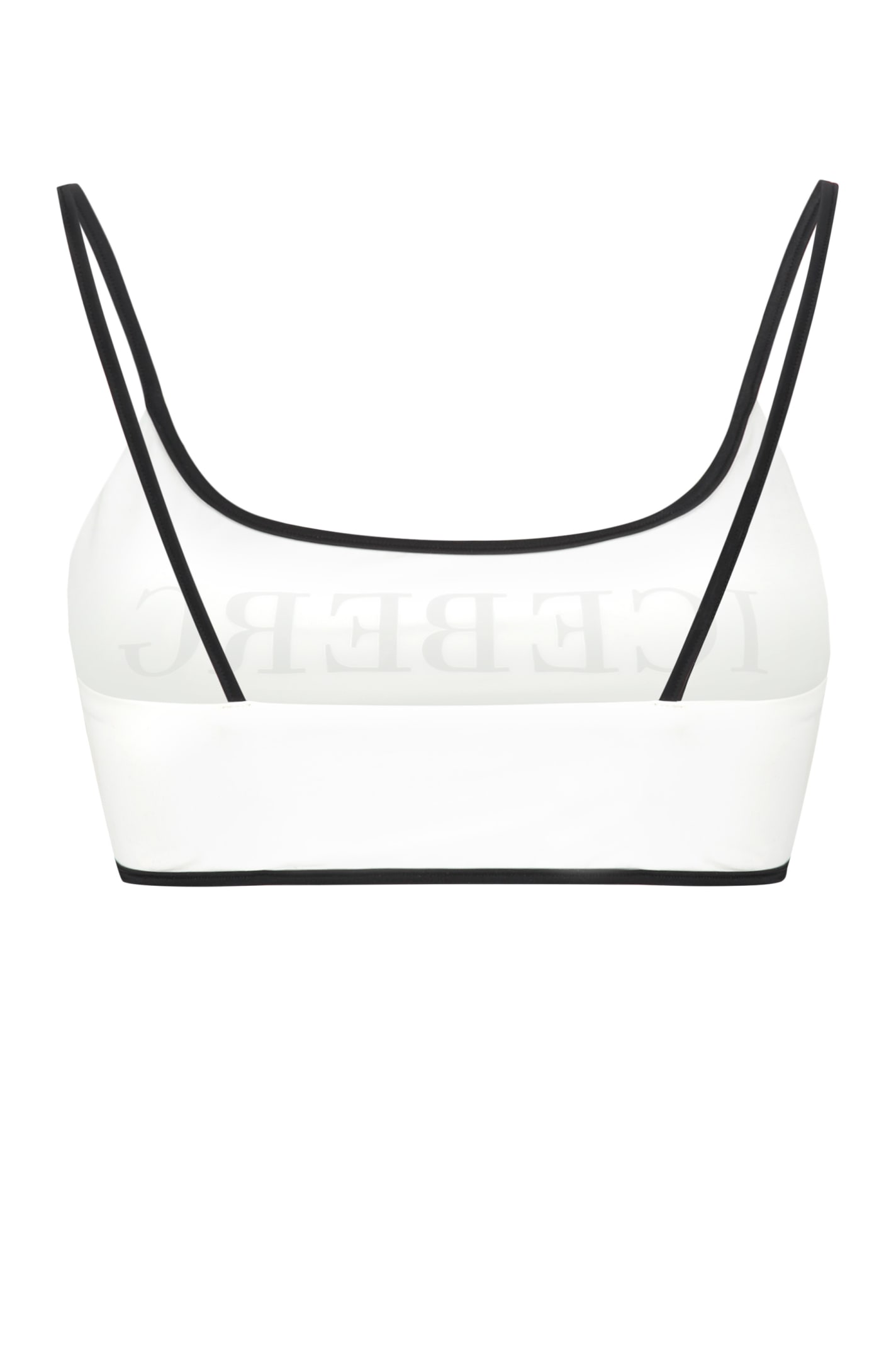 Iceberg Printed Bikini Top In White