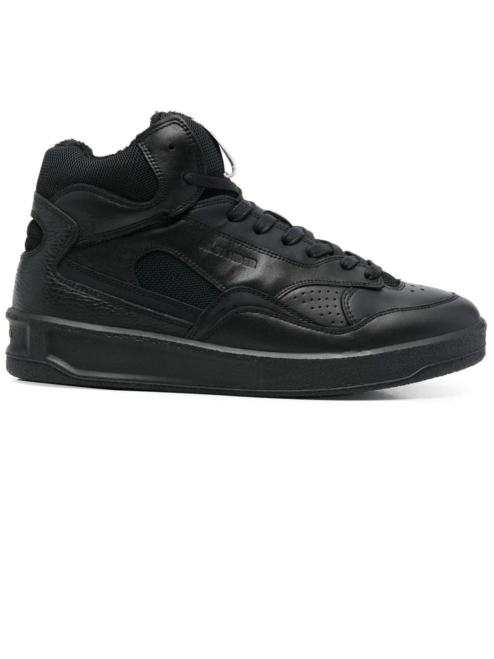 Jil Sander Black Calf Leather High-top Sneakers