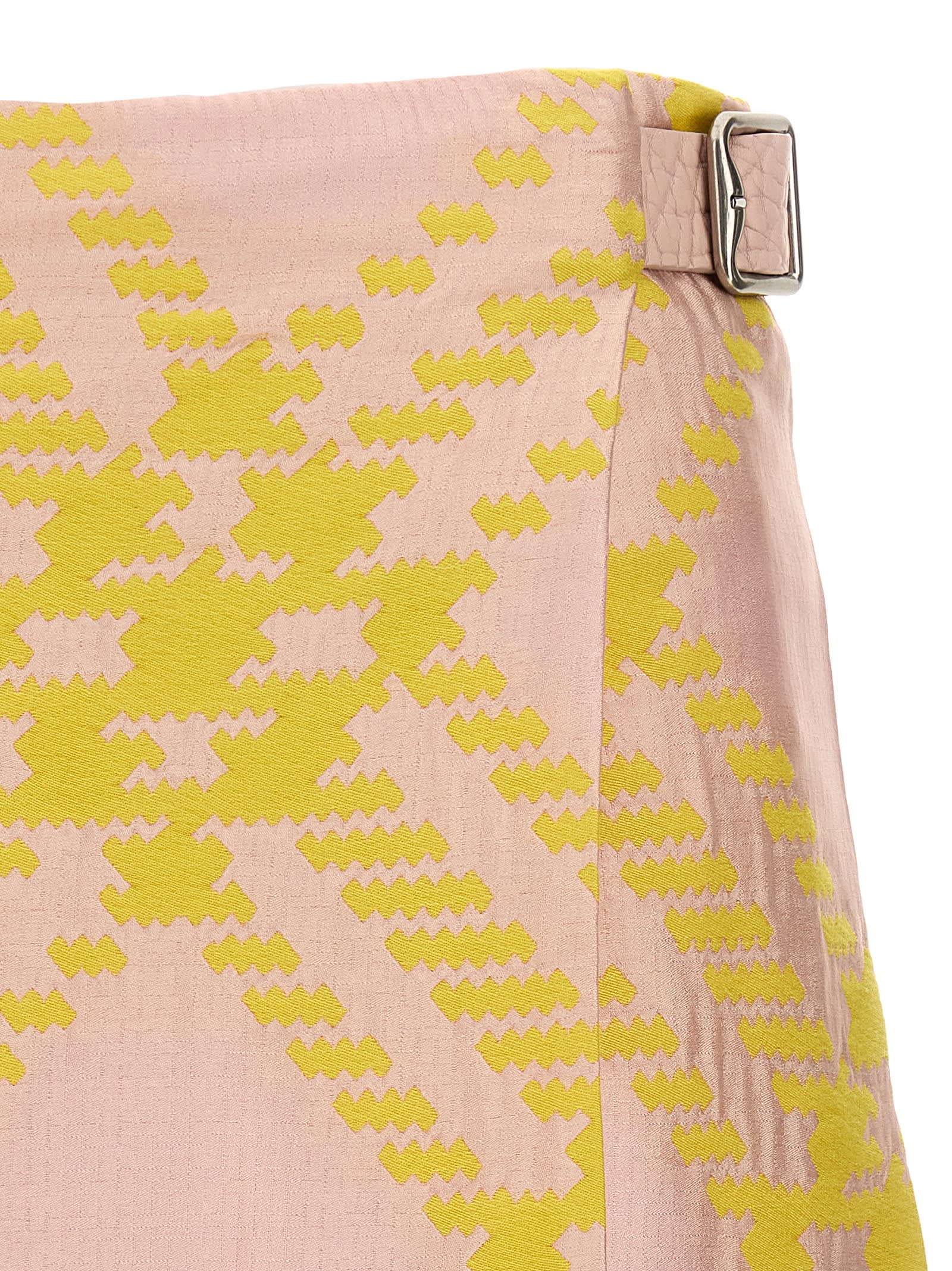 Shop Burberry Check Skirt In Multicolor