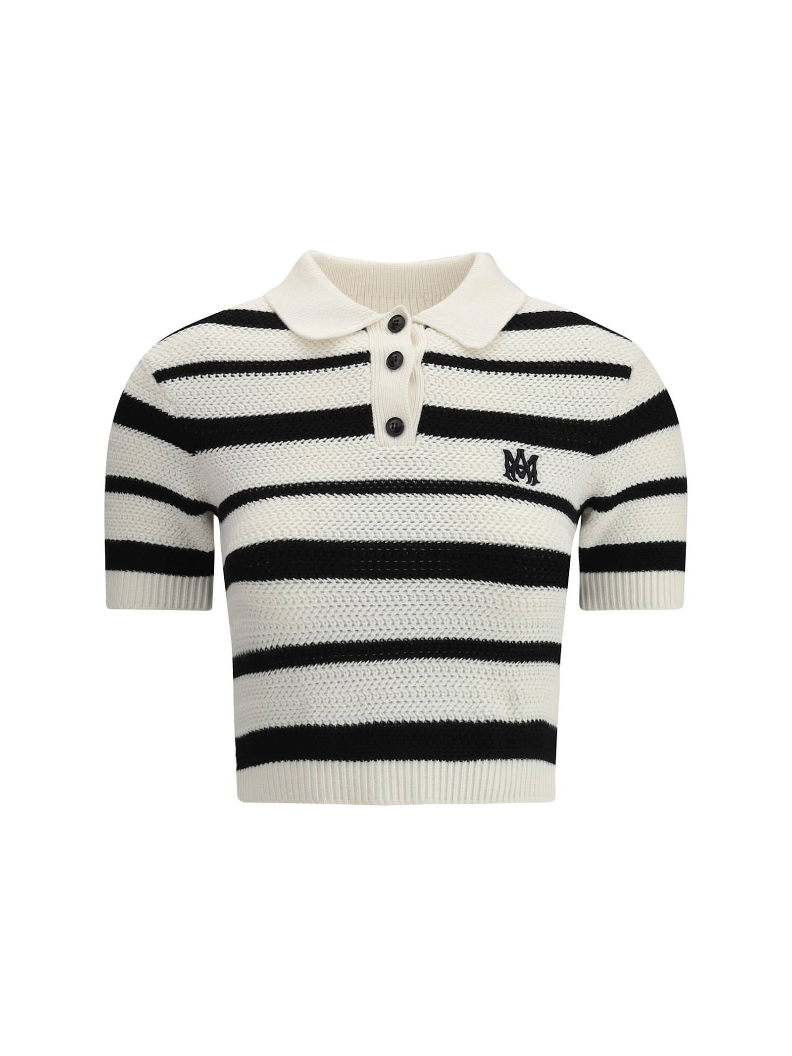 Cropped Striped Polo