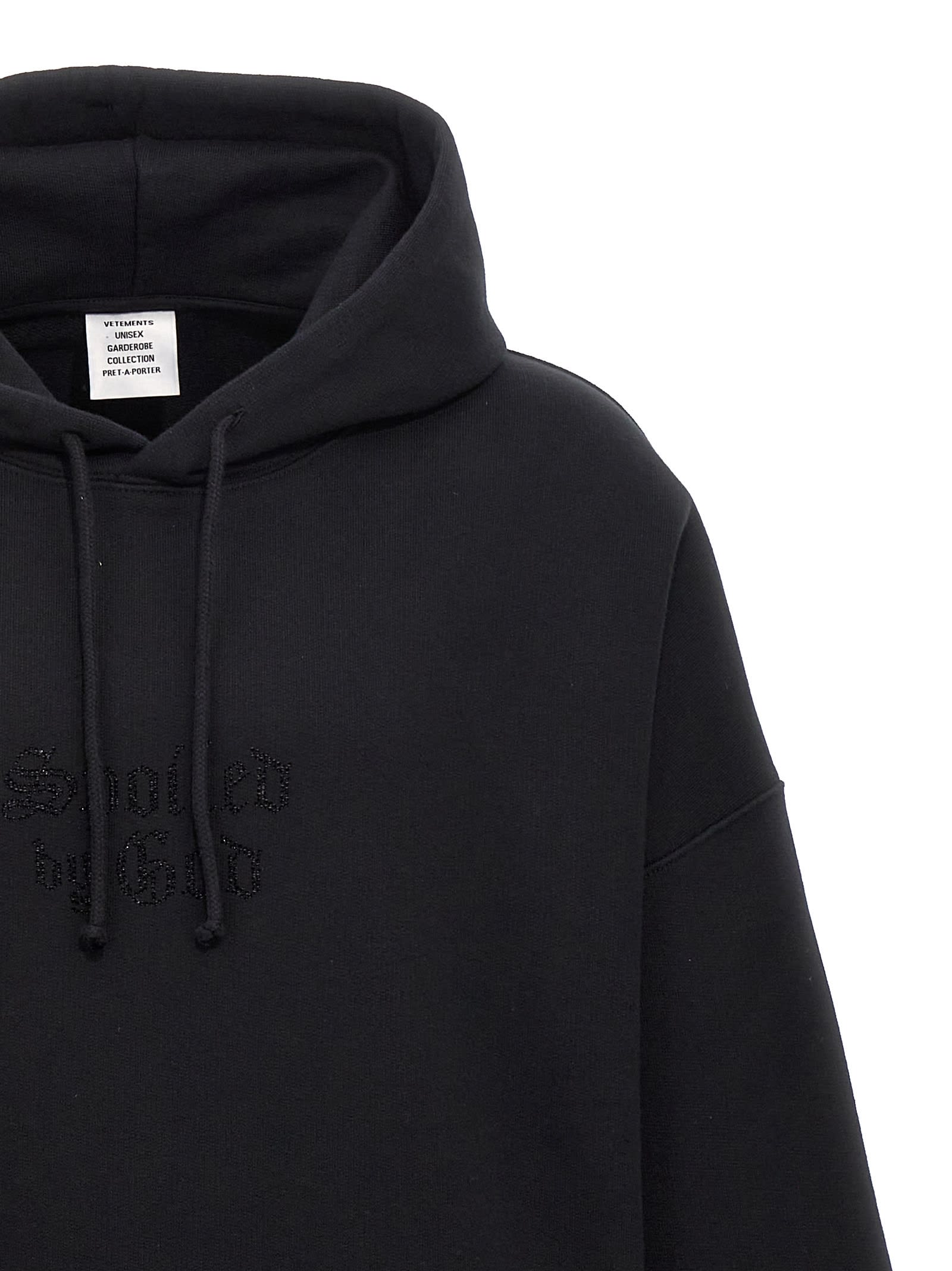 Shop Vetements Spolied By God Hoodie In Black