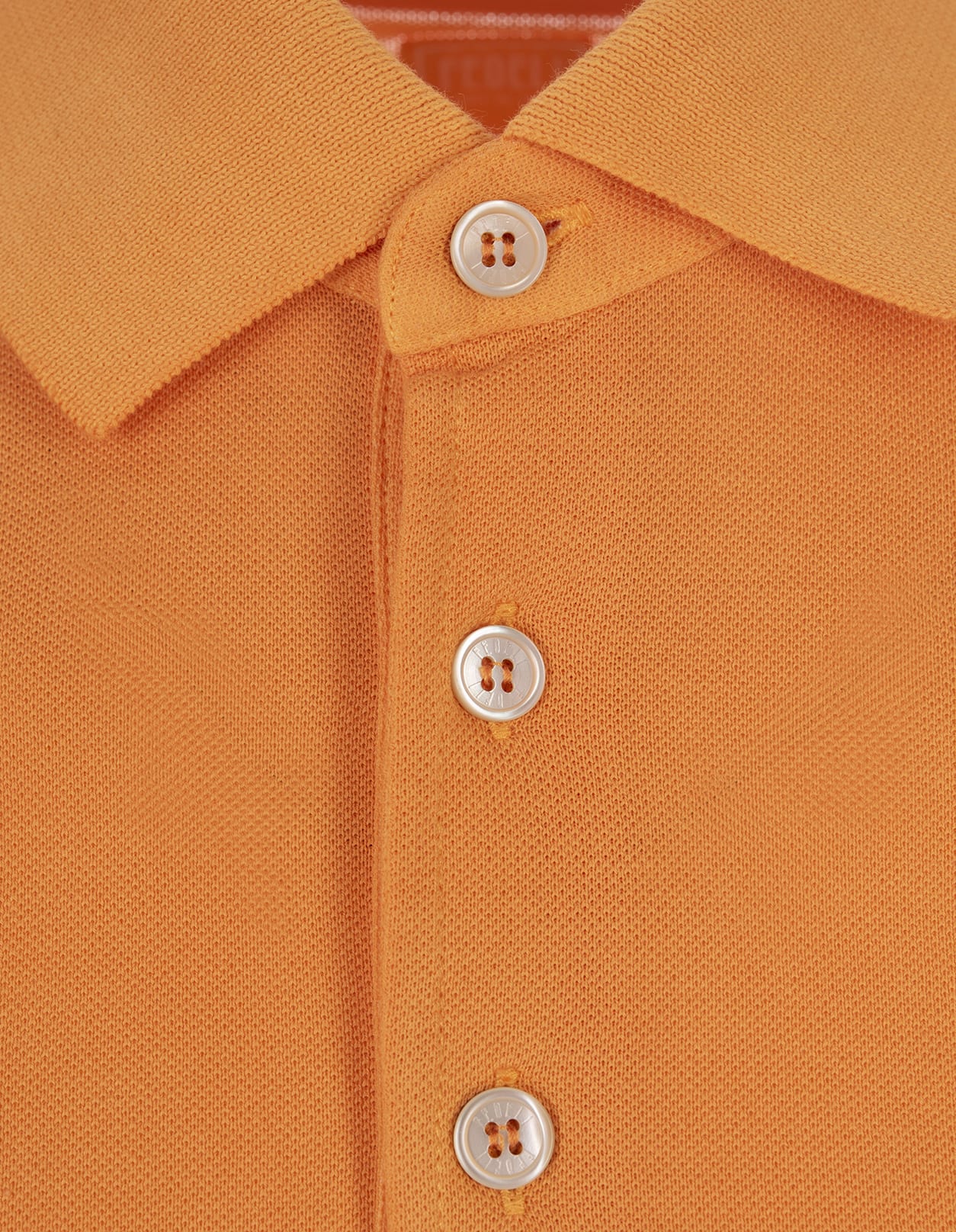 Shop Fedeli Orange Light Cotton Piquet Polo Shirt