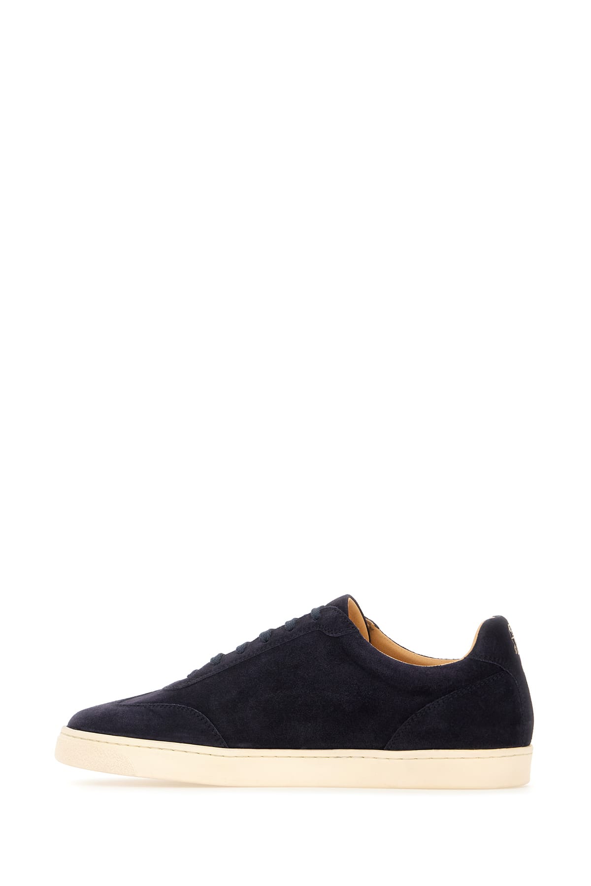 Shop Brunello Cucinelli Navy Blue Suede Sneakers In Dark Blue