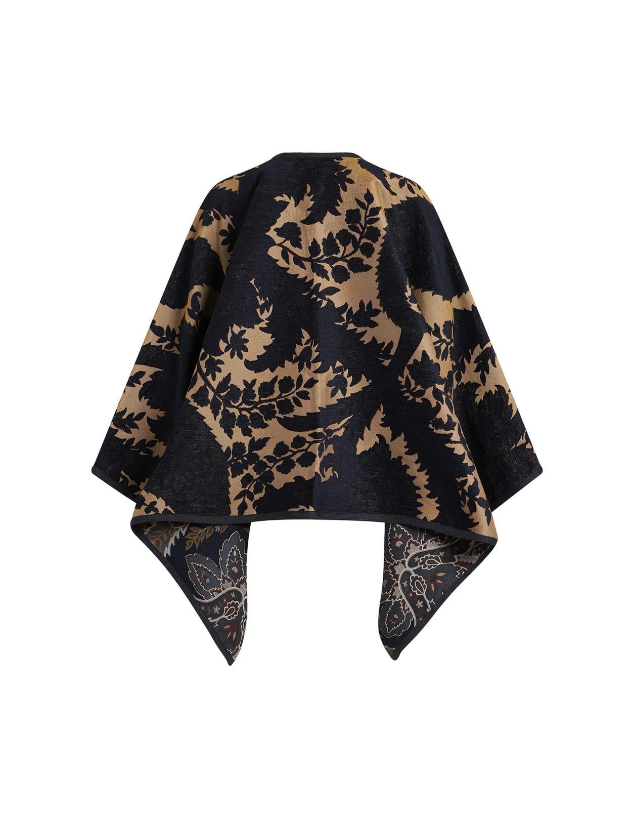 Shop Etro Blue Jacquard Reversible Cape