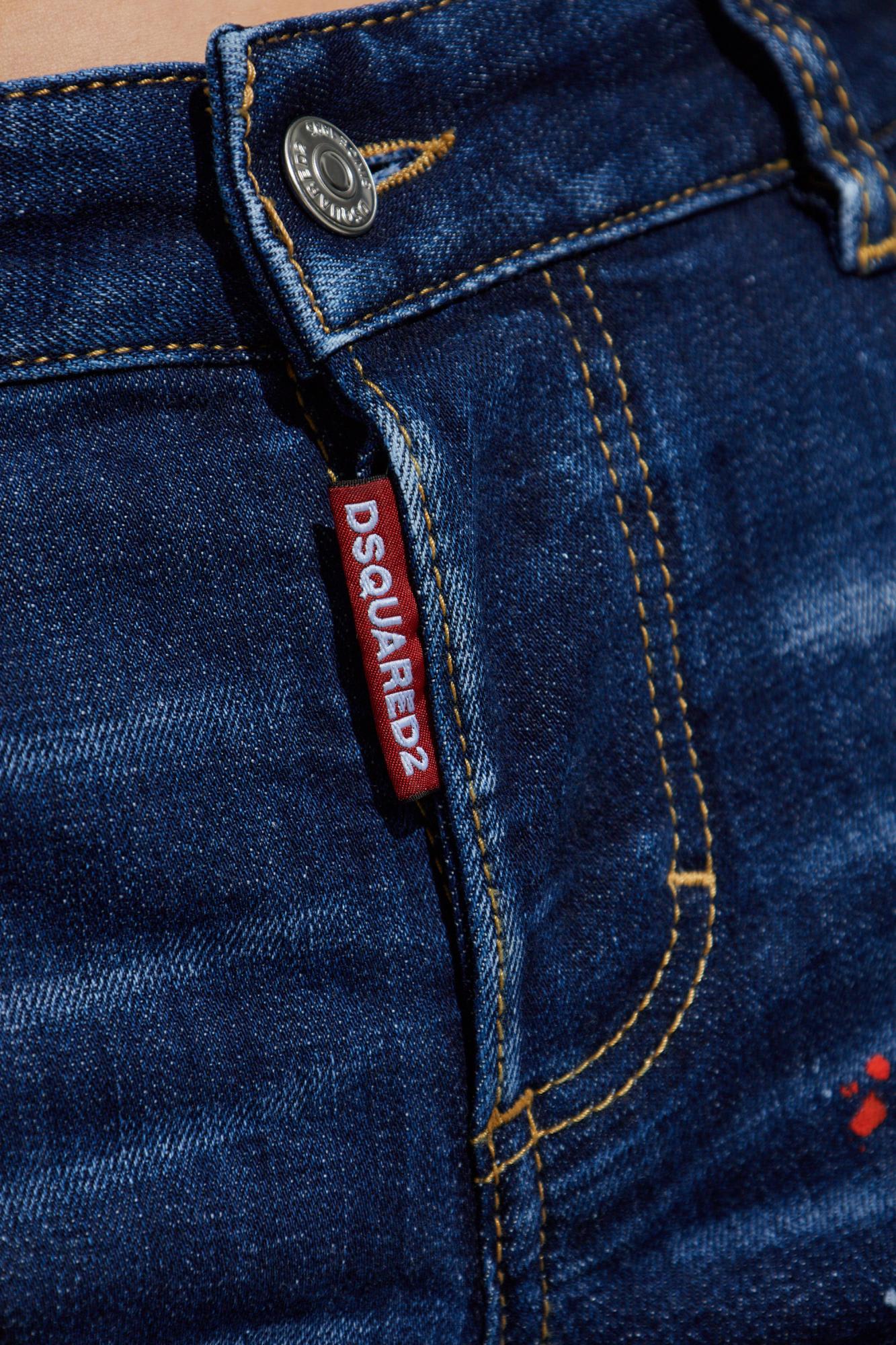 Dsquared2 Stretch Denim Boston Jeans In Blue