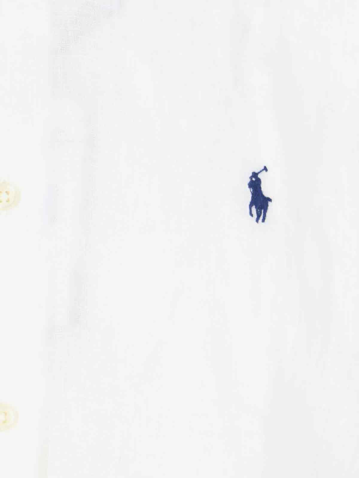 Ralph Lauren Linen Logo Shirt In White