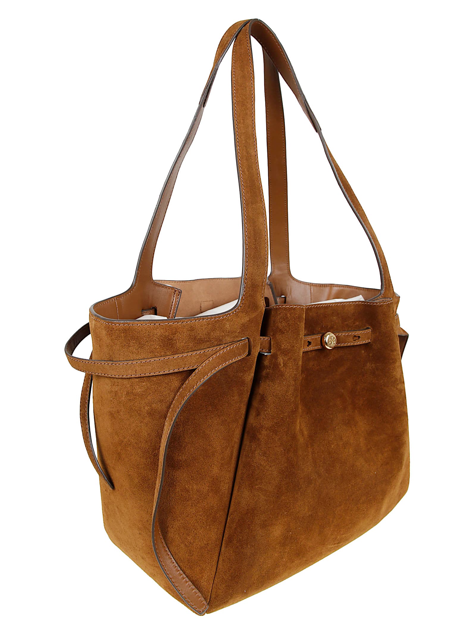 Tory Burch Romy Leather Tote Bag In Brown