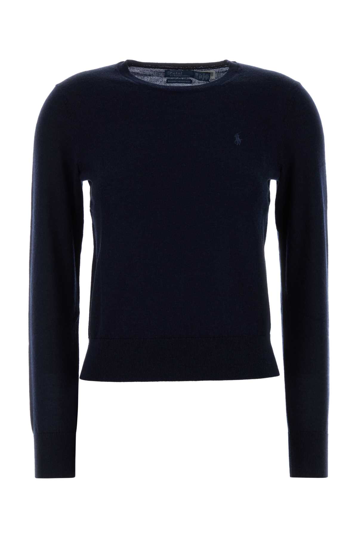 Polo Ralph Lauren Dark Blue Wool Sweater In Blue