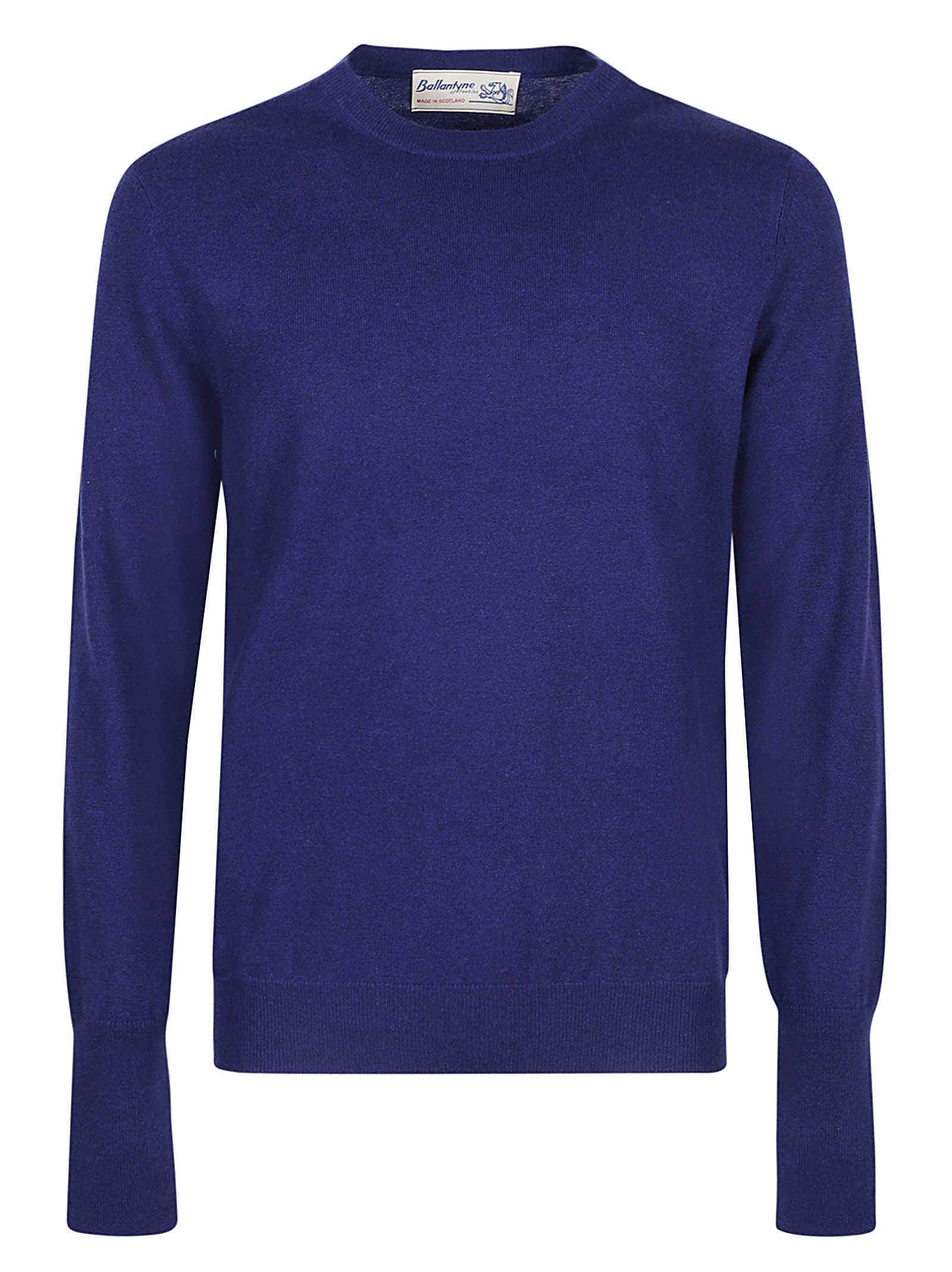 Ballantyne Plain Round Neck Sweater In Velvet