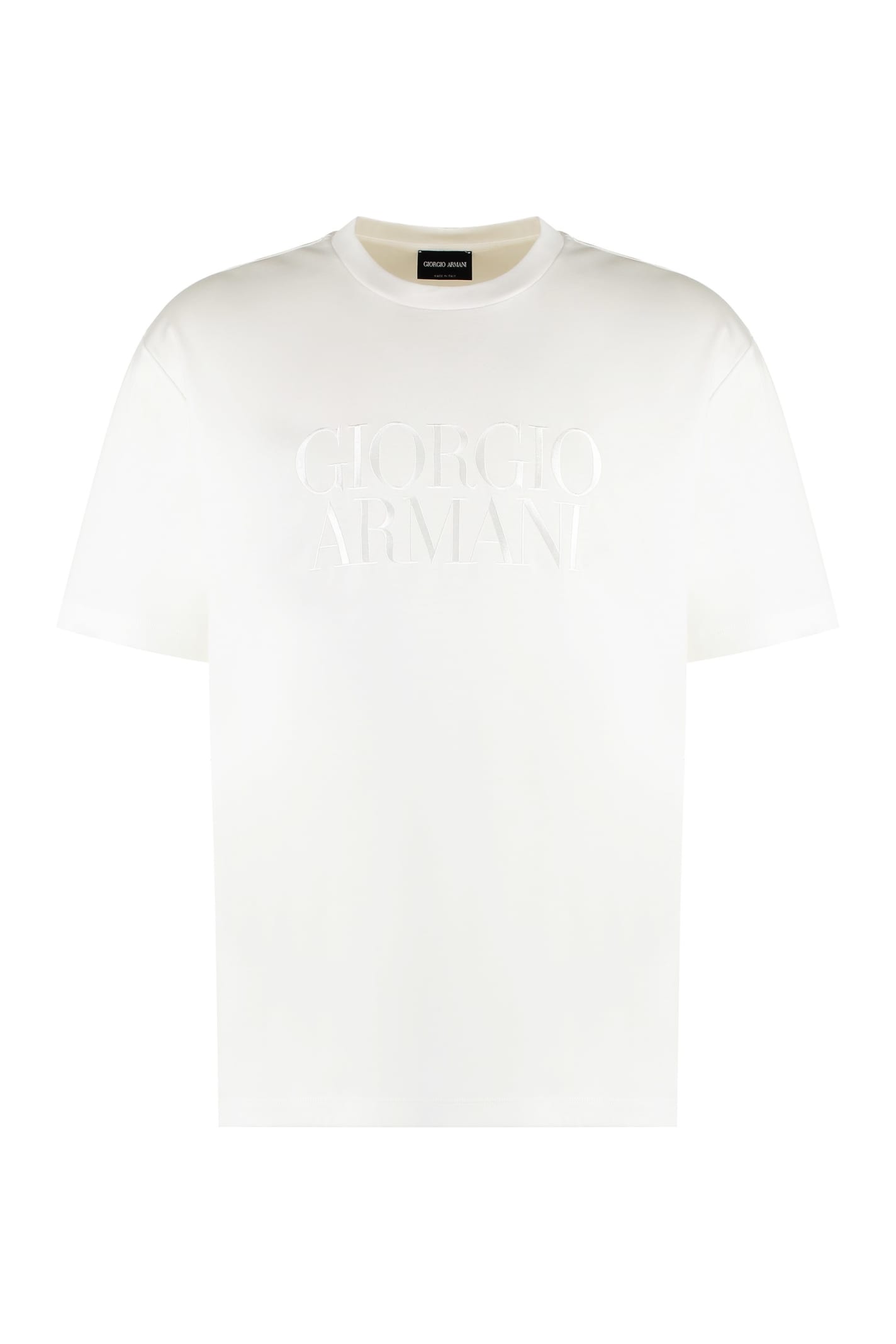 Shop Giorgio Armani Cotton Crew-neck T-shirt