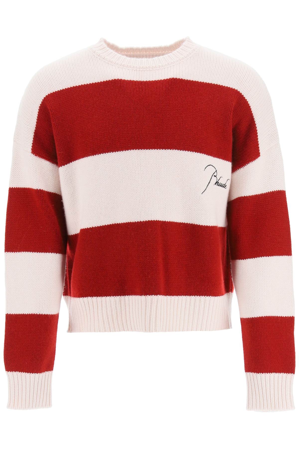 Rhude Striped Sweater With Embroidered Logo