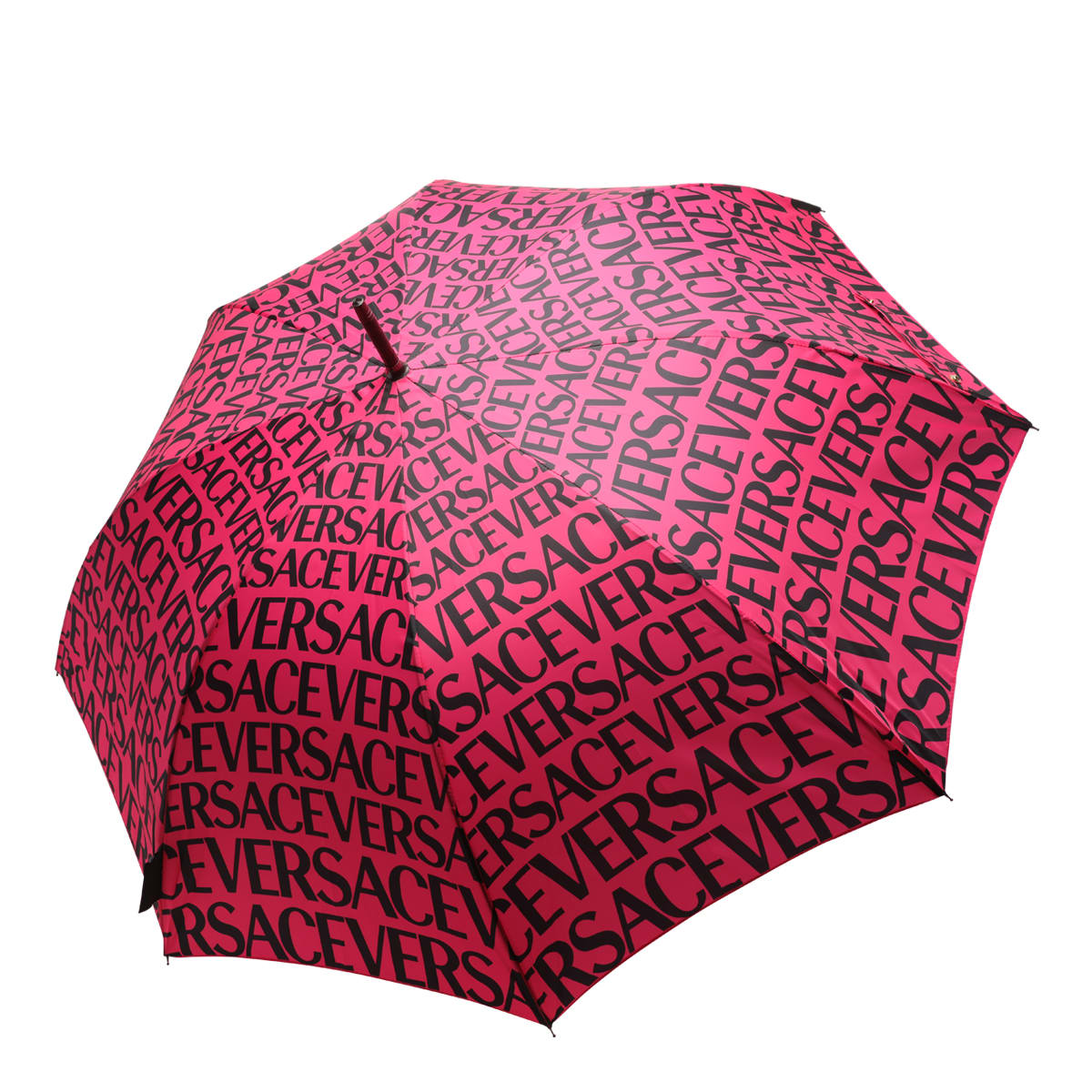 Shop Versace Allover Umbrella In Fuxia+black