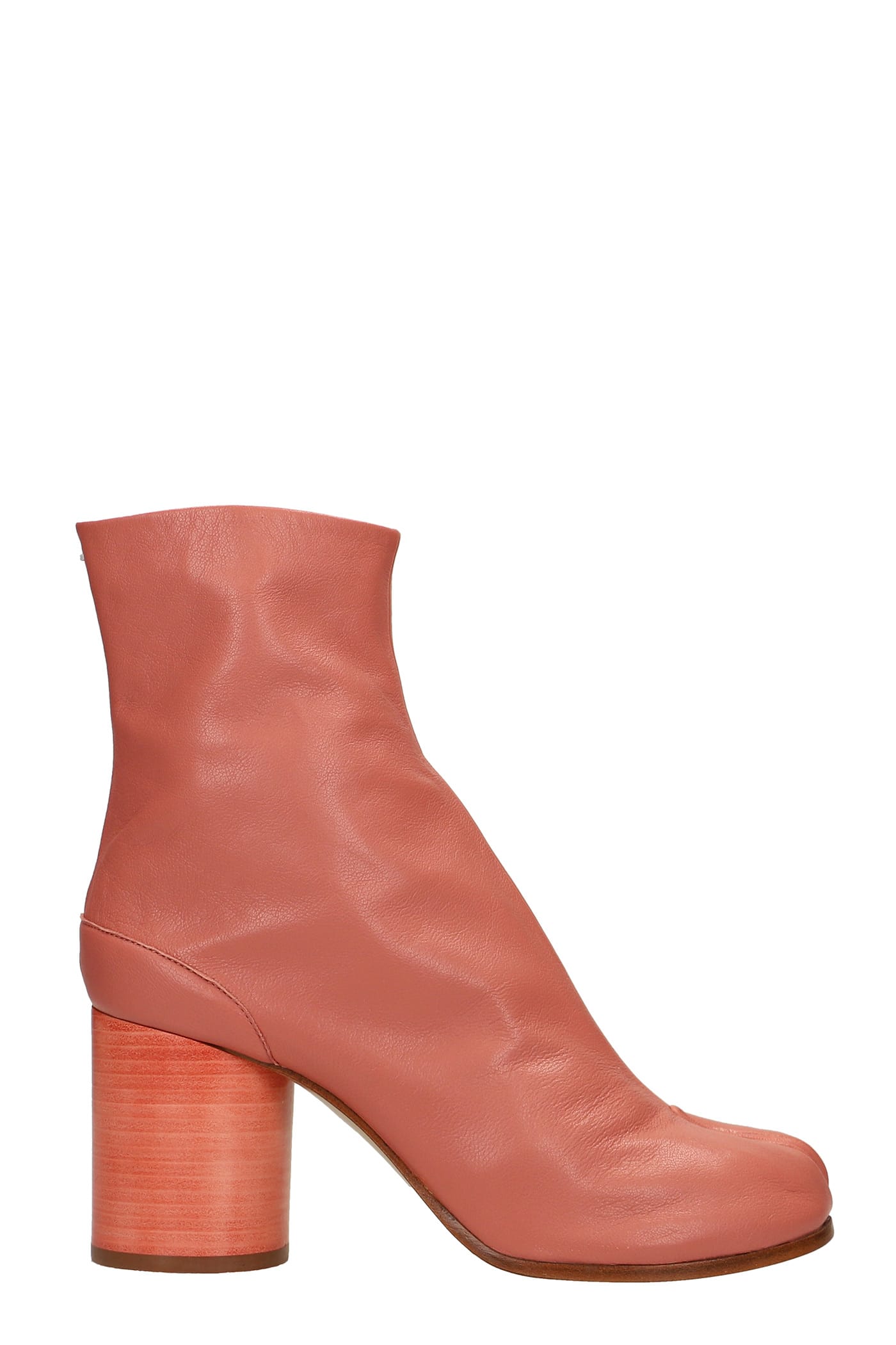 Maison Margiela High Heels Ankle Boots In Rose-pink Leather