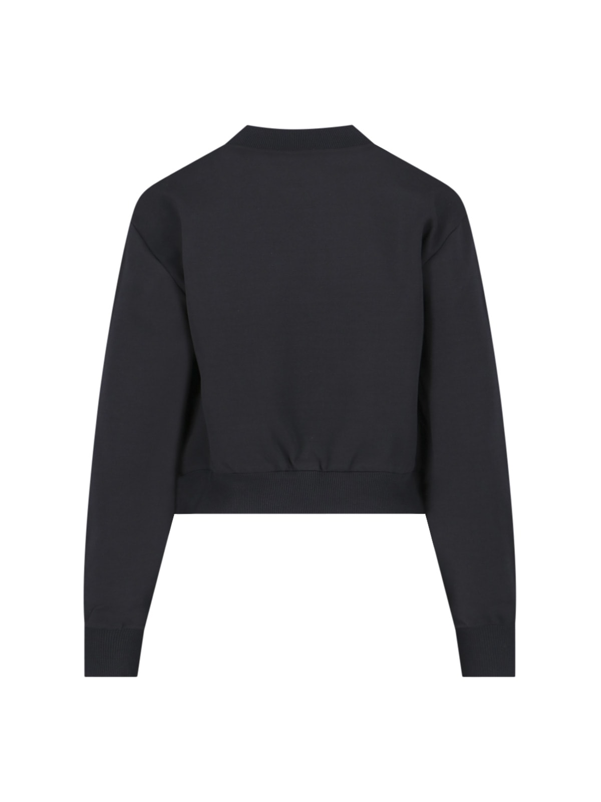 Shop Dolce & Gabbana Cropped Crew Neck Sweatshirt In Black