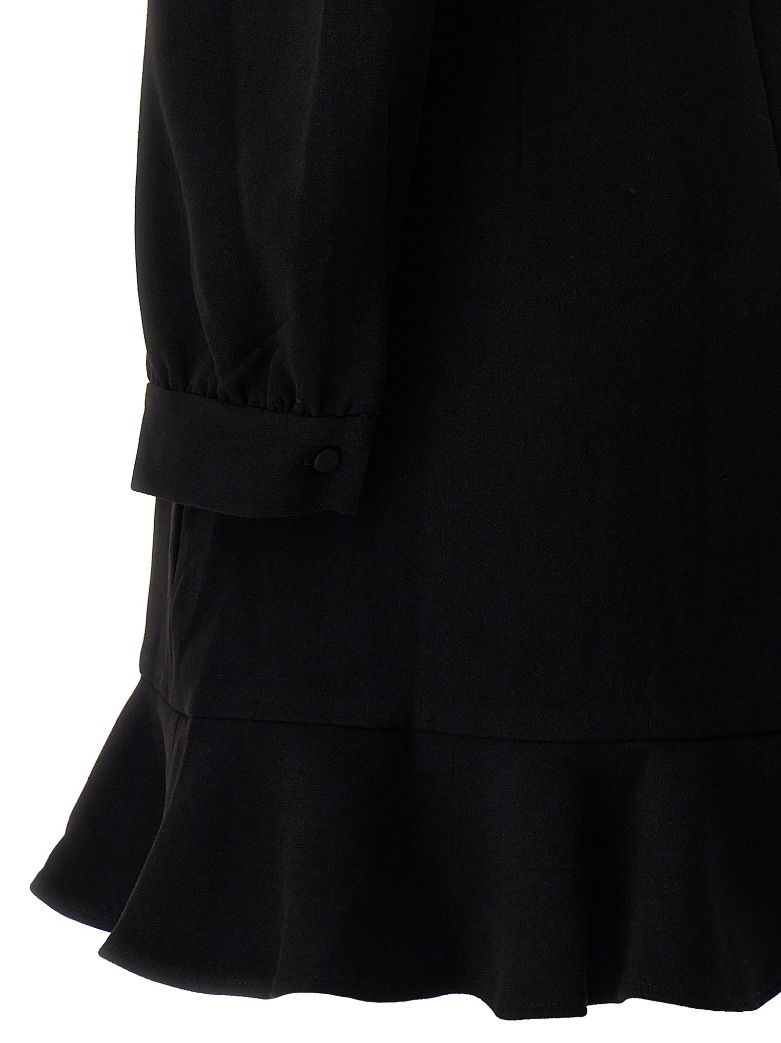 Shop Self-portrait Black Crepe Embellished Dress In Nero