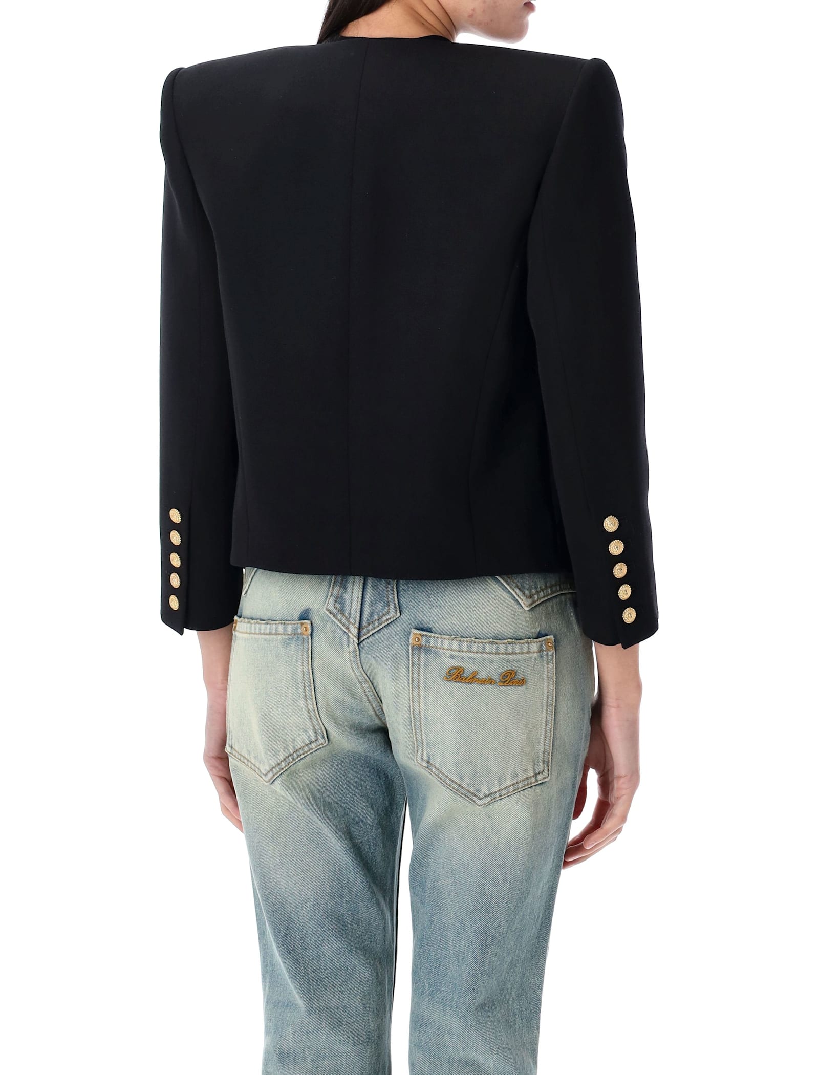 BALMAIN 6 BUTTONS CROPPED JACKET 