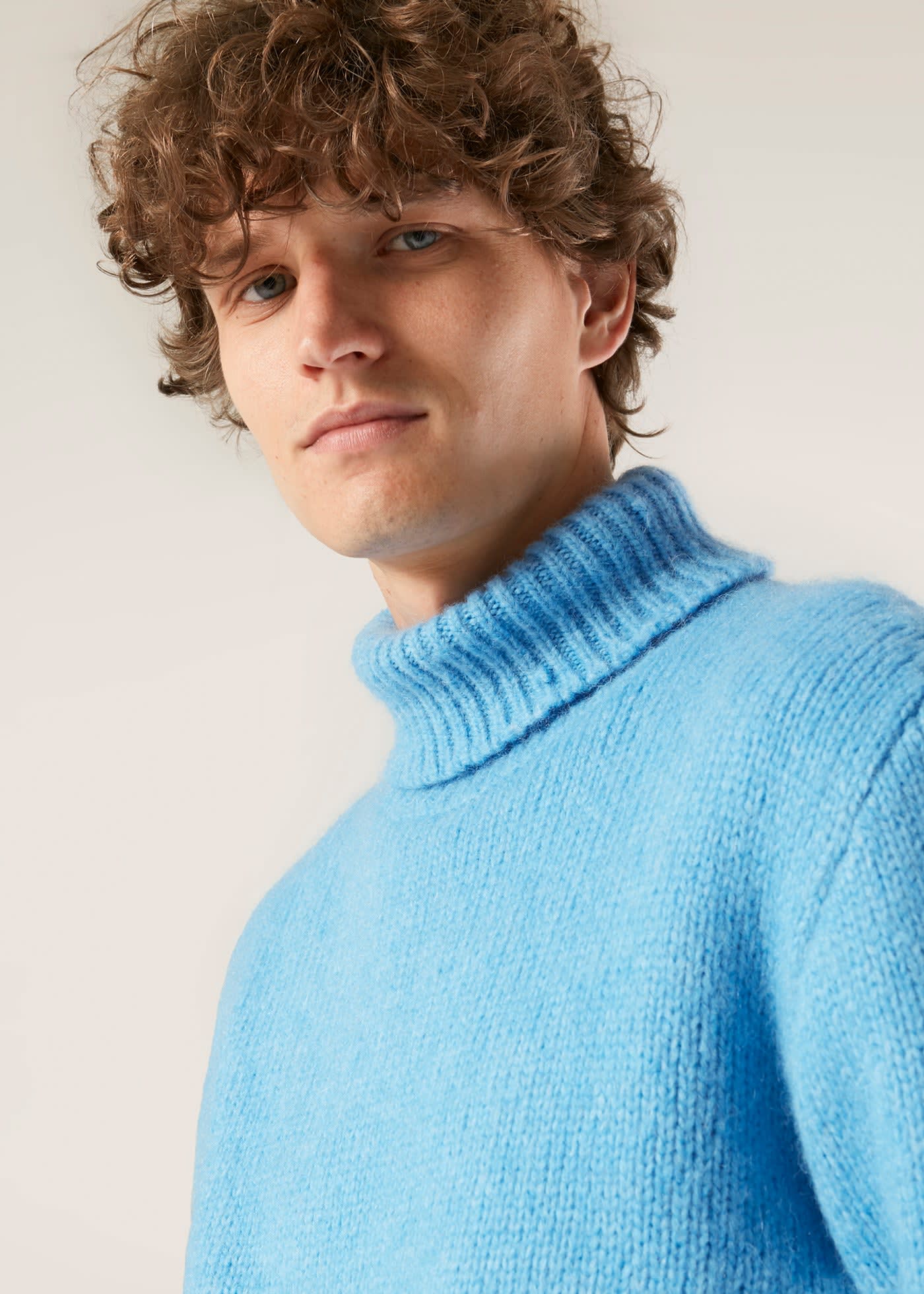 Doppiaa Aamintore Light Blue Wool Turtleneck In Blue