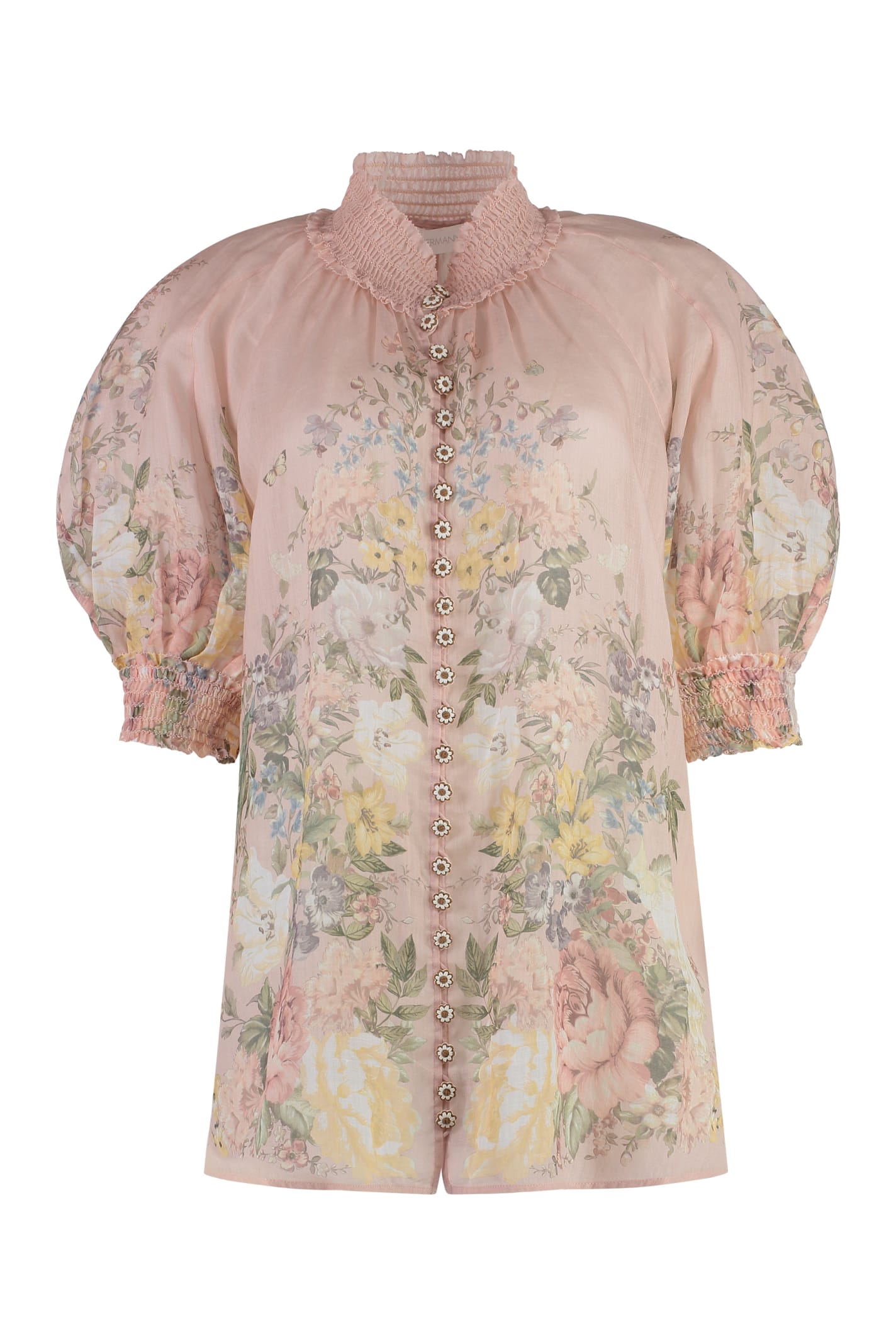 Shop Zimmermann Waverly Floral Blouse In Pink