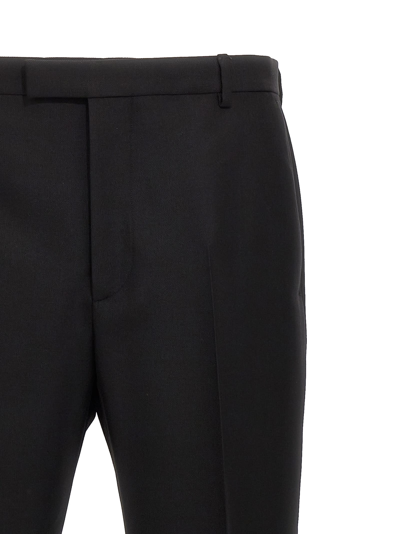 Shop Gucci Twill Trousers In Black