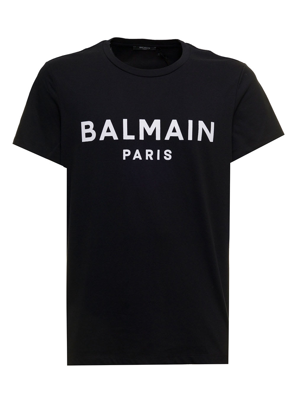 Balmain White Jersey T-shirt With Contrasting Logo Print To The Front Balmain Man