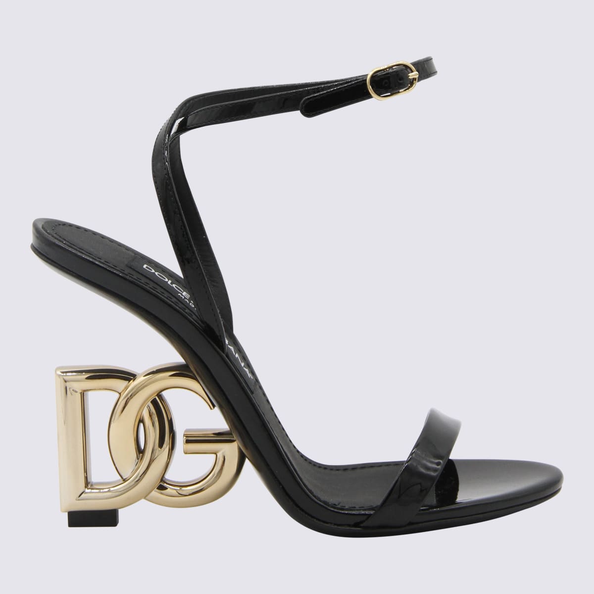 Dolce & Gabbana Black Leather Keira Sandals