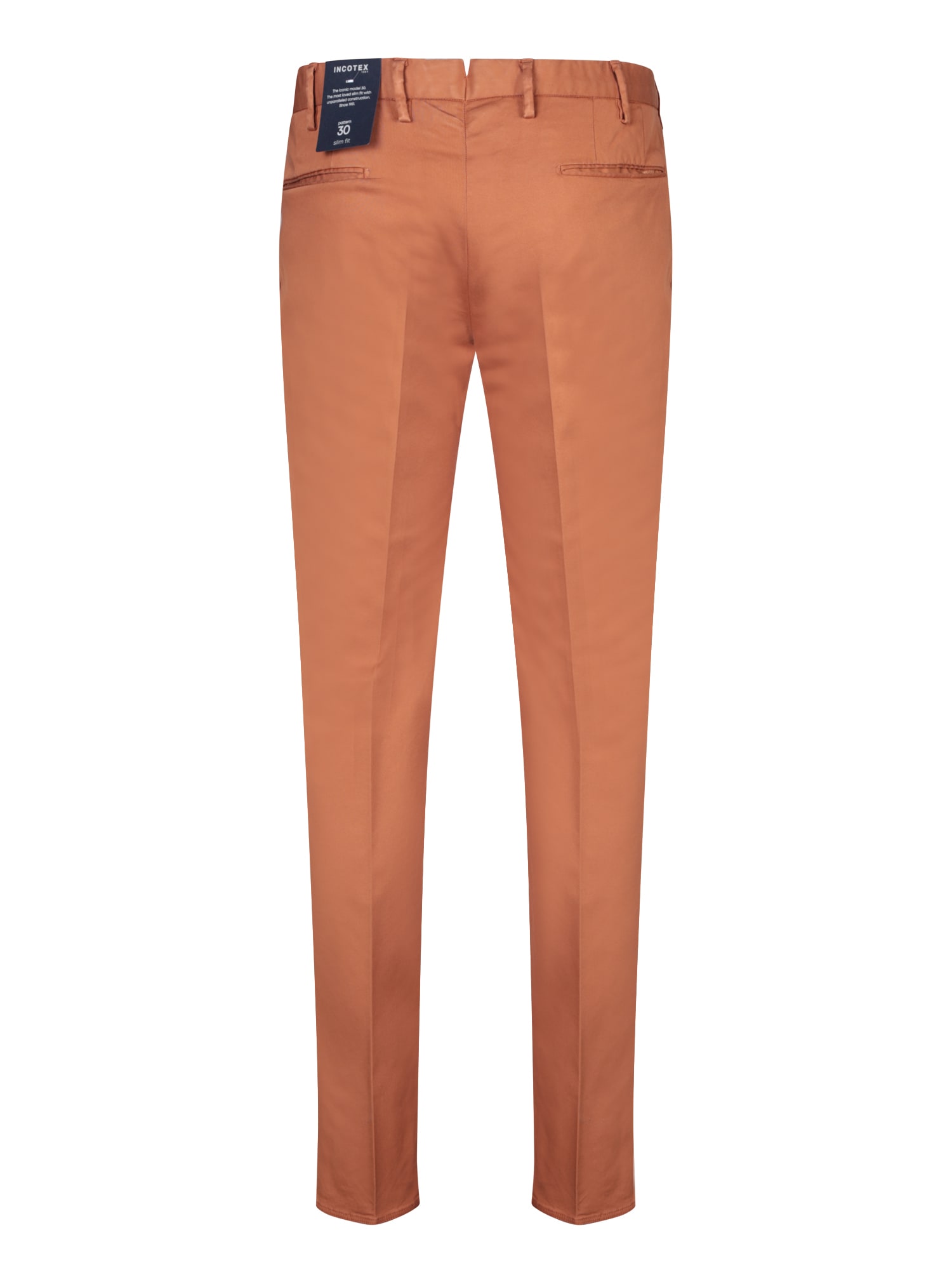 Shop Incotex Brown Slim Fit Trousers