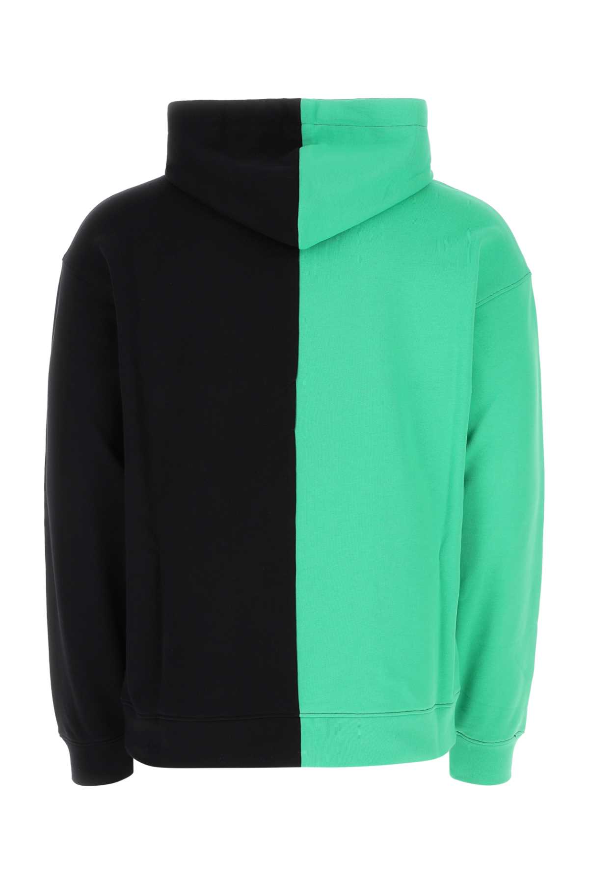 Shop Moschino Two-tone Cotton Oversize Sweatshirt In Fantasiaverde