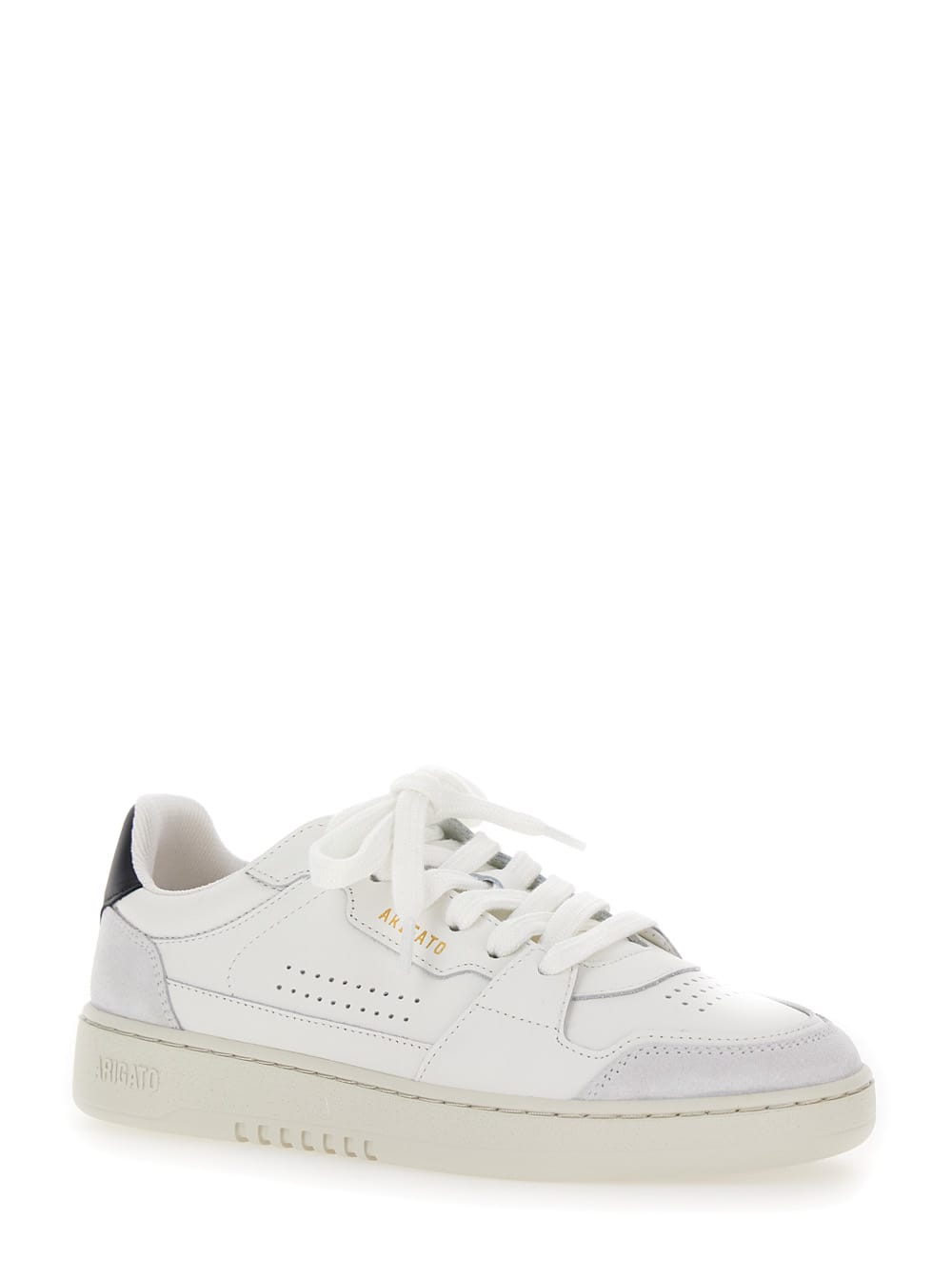 Shop Axel Arigato Dice Lo White Sneakers With Logo Detail And Black Heel Tab In Suede And Leather Woman