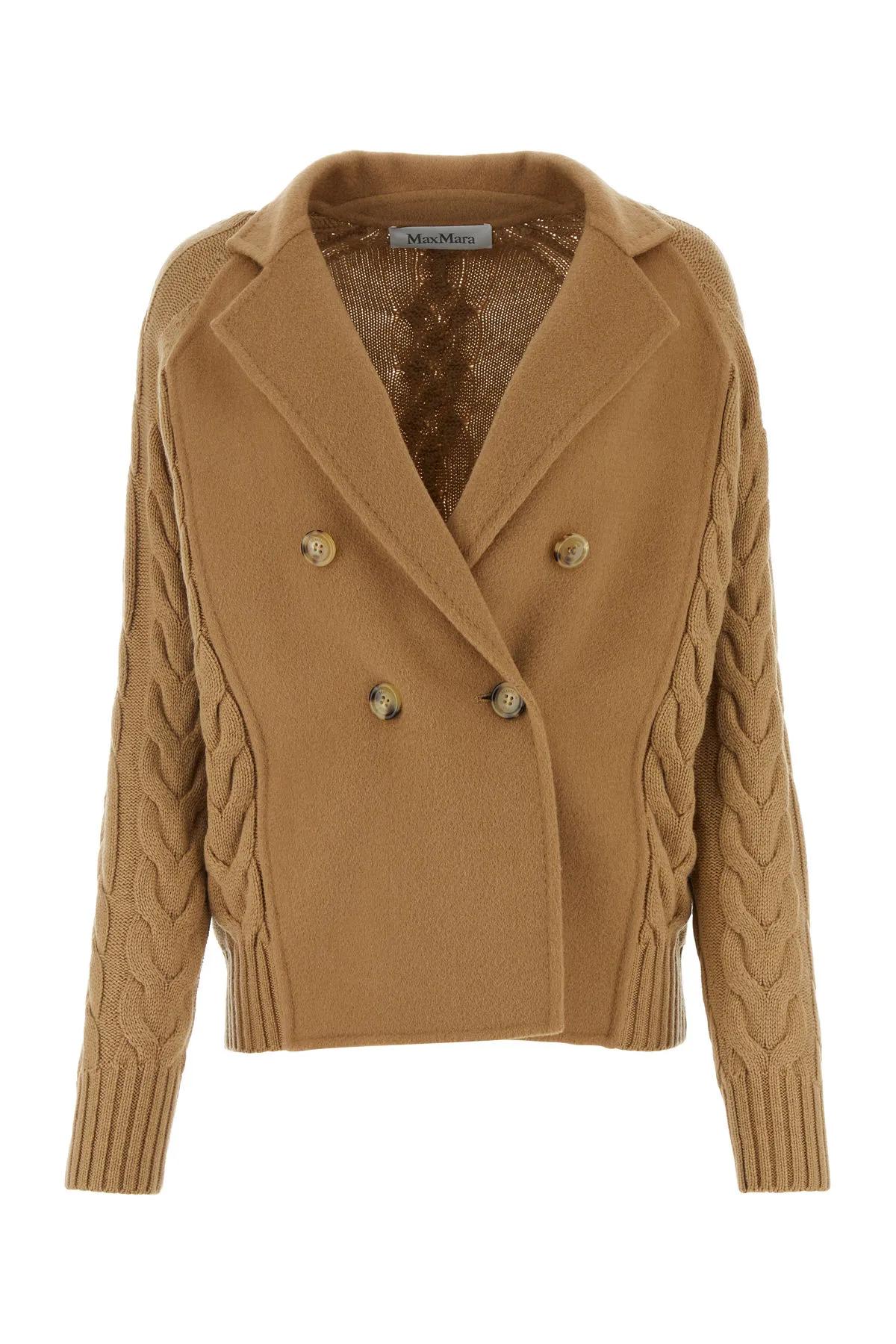 Shop Max Mara Camel Wool Blend Micio Blazer In Cammello