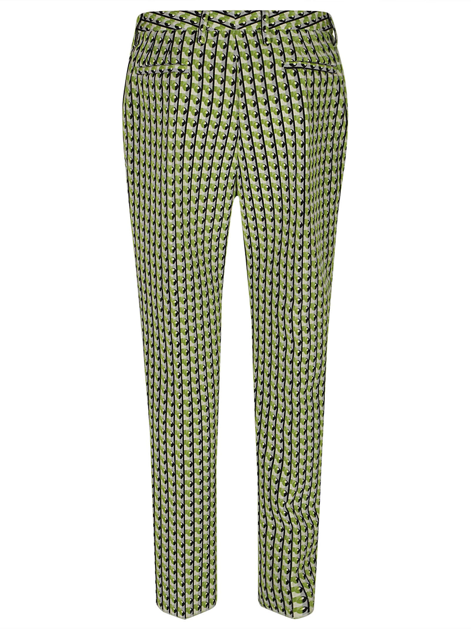 Shop Etro All-over Printed Slim Trousers In Green