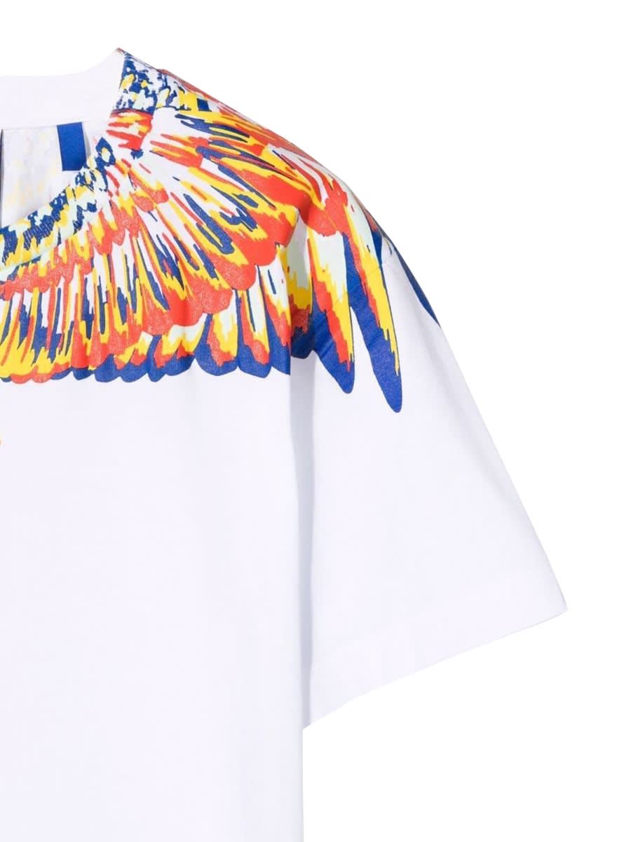 Shop Marcelo Burlon County Of Milan Tempera Wings T-shirt S/s In White