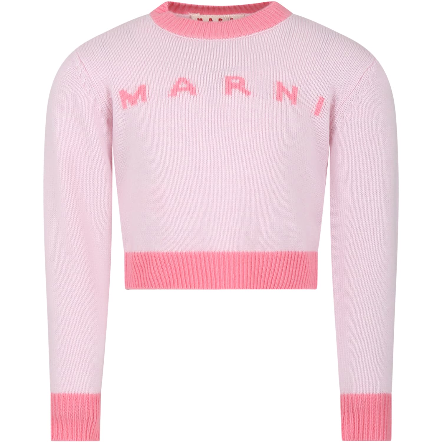 Marni Kids' Pink Sweater For Girl With Logo