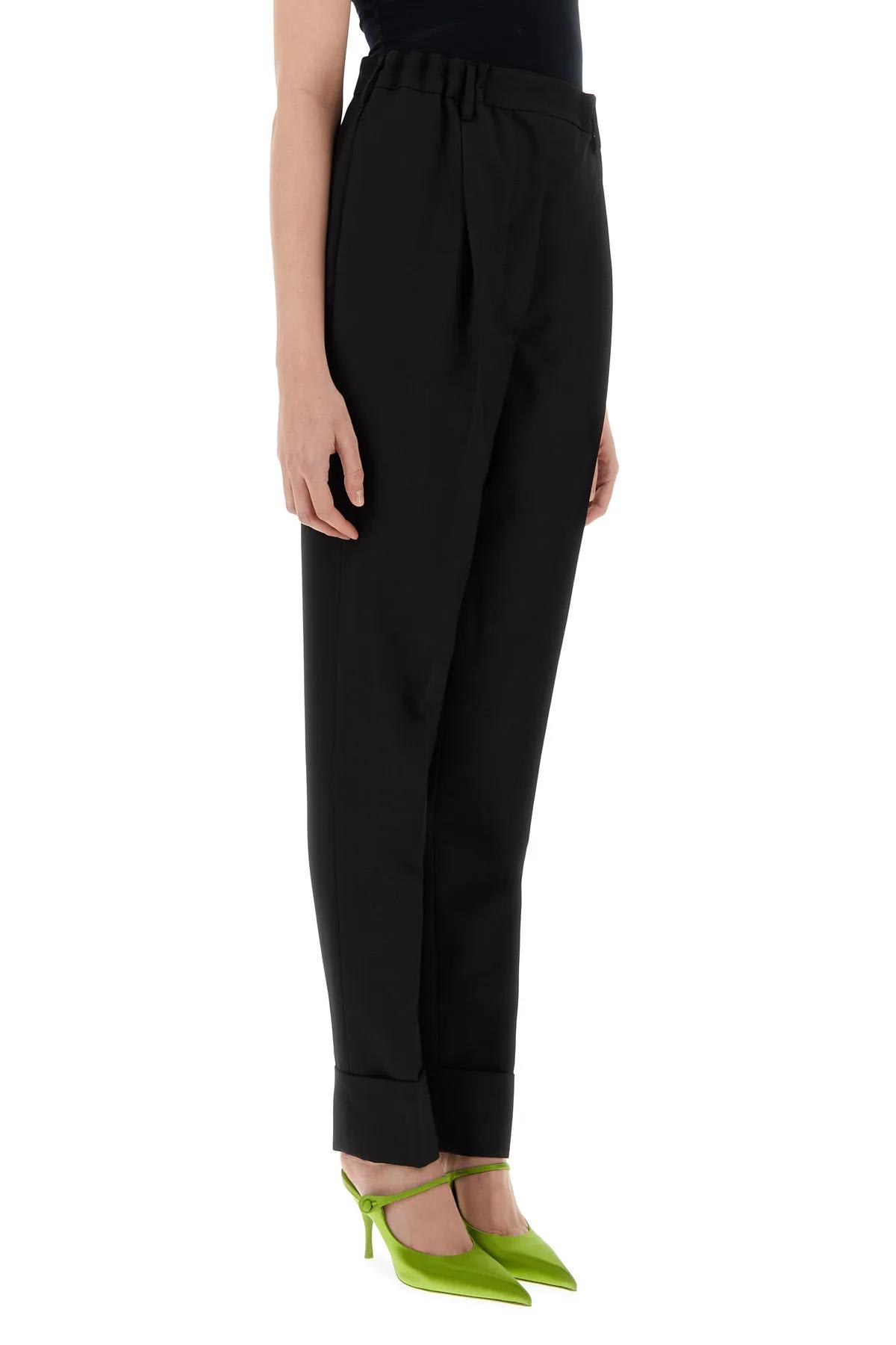 Shop Prada Black Wool Blend Pant In Nero