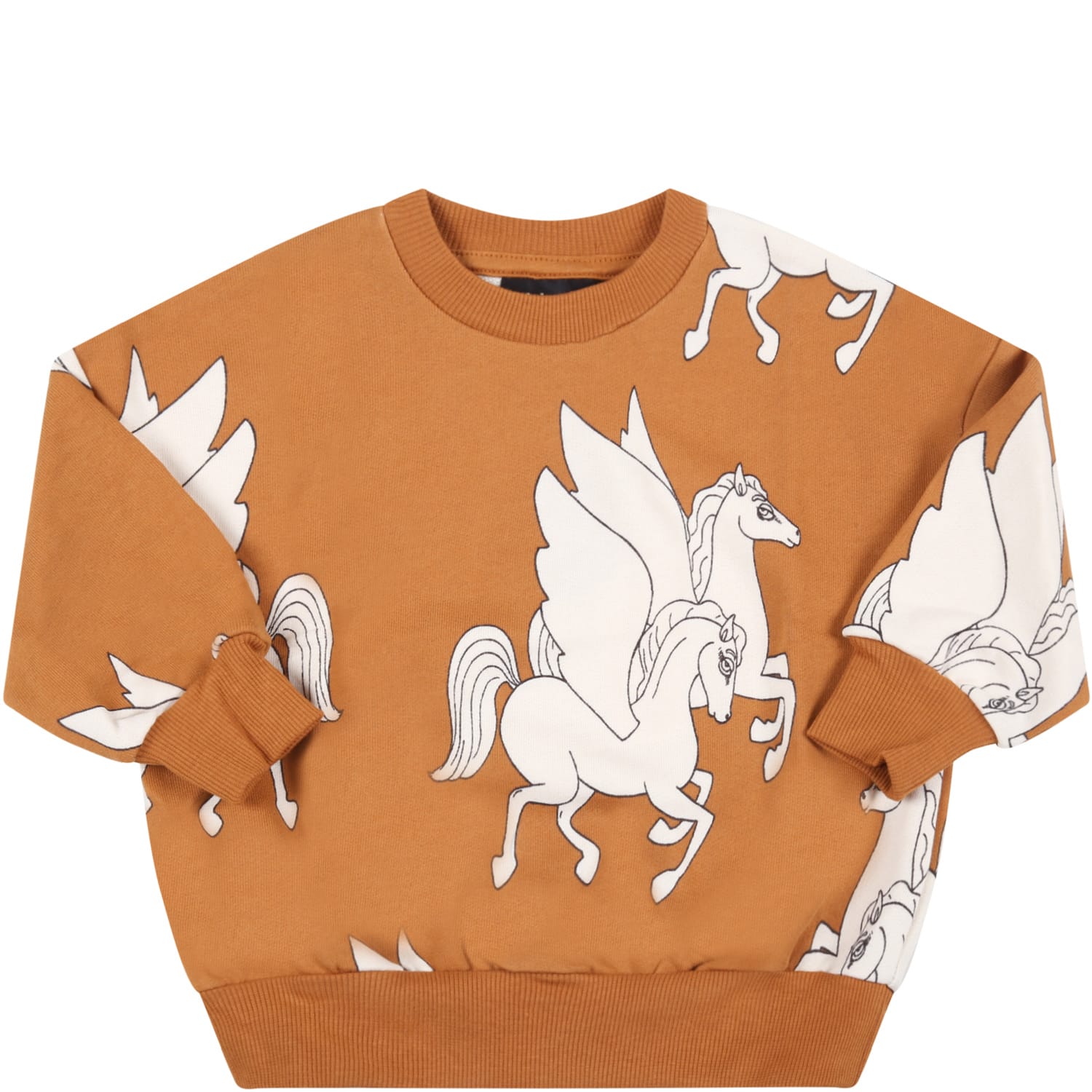 Mini Rodini Brown Sweatshirt For Babykids With Pegasus