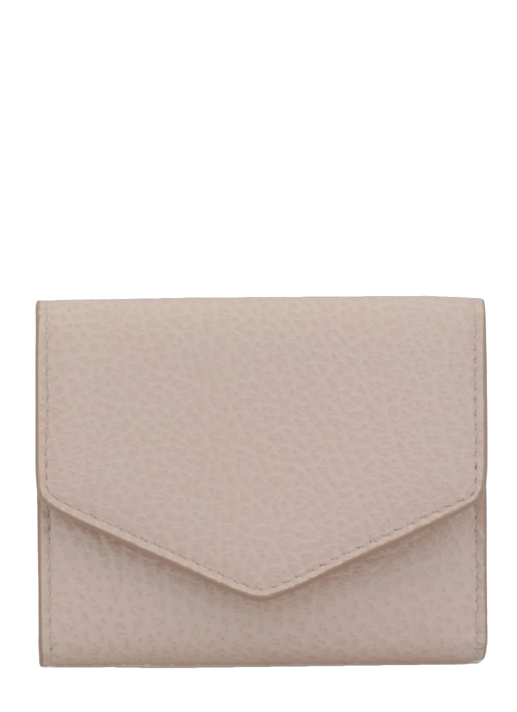 Maison Margiela Creased Leather Wallet In Naturale