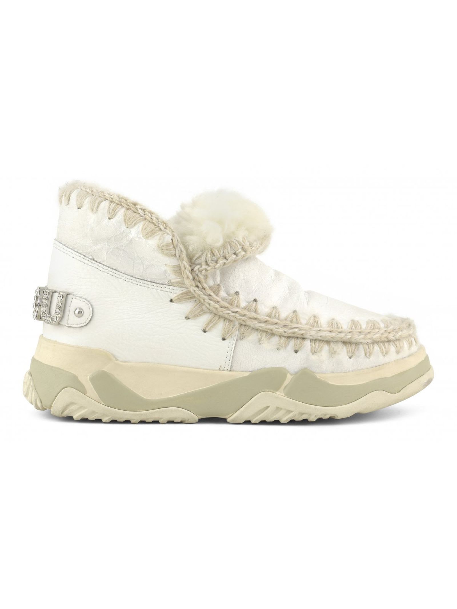 Eskimo Trainer In White Sheepskin