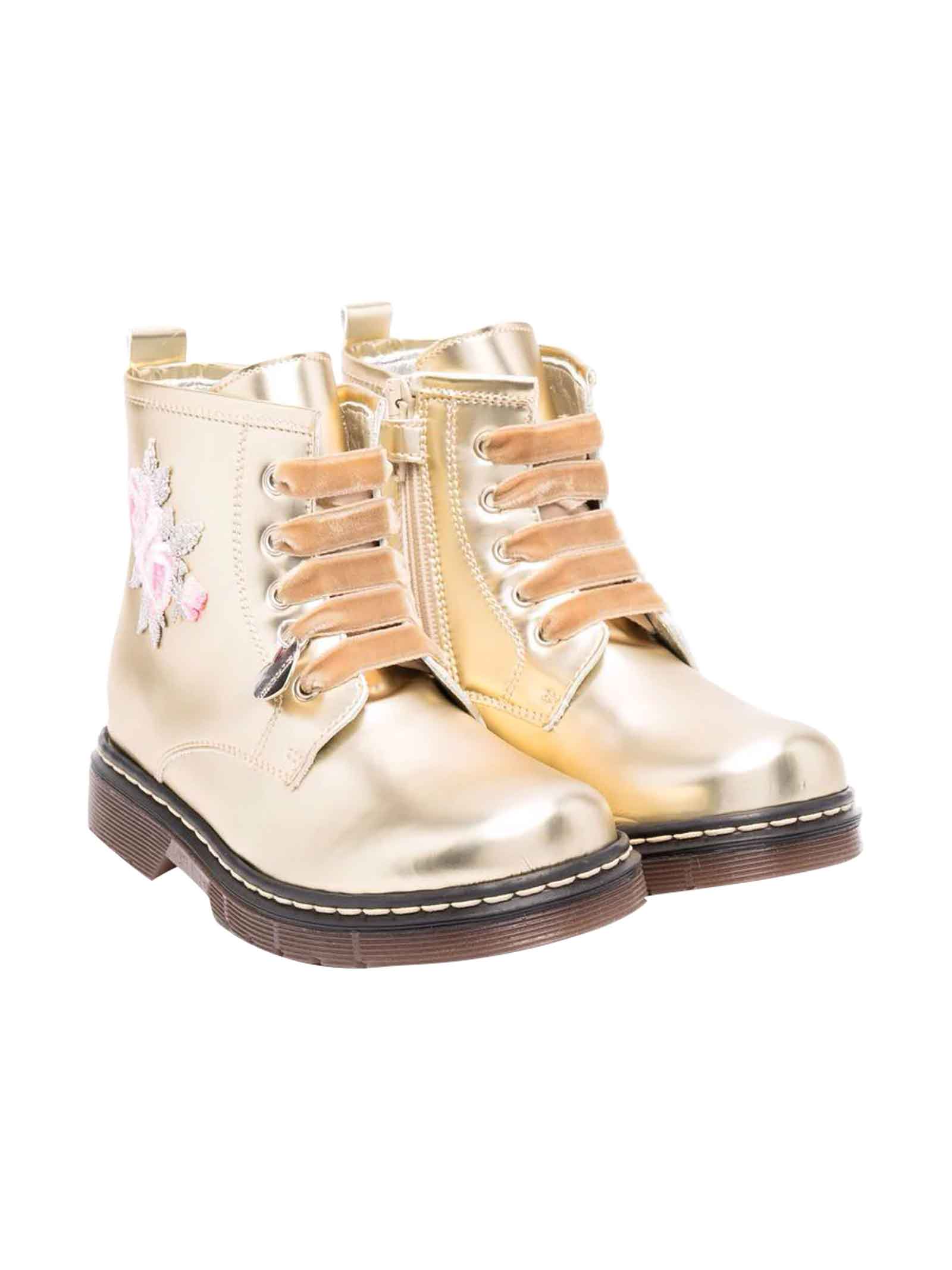 rose gold combat boots