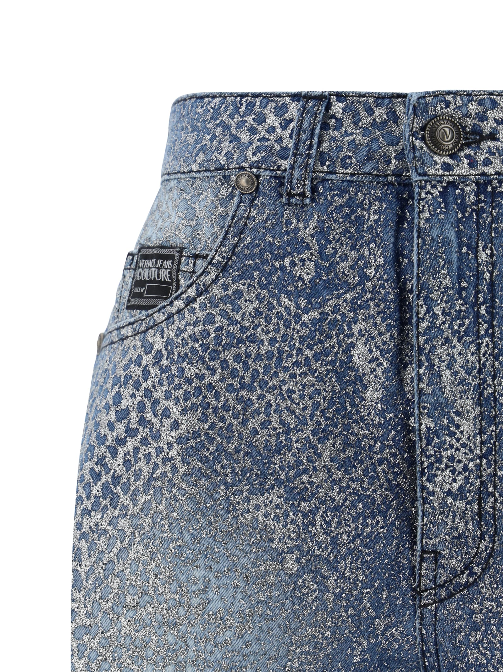 Shop Versace Jeans Couture Denim Shorts In Indigo