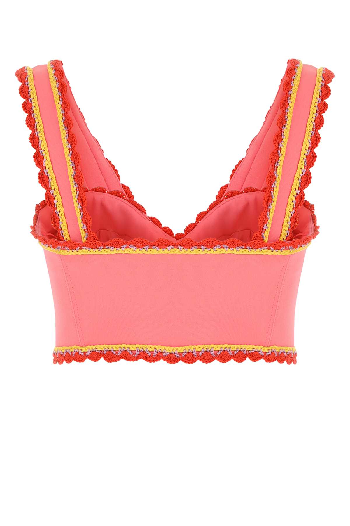 Shop Moschino Pink Crepe Top In 1205