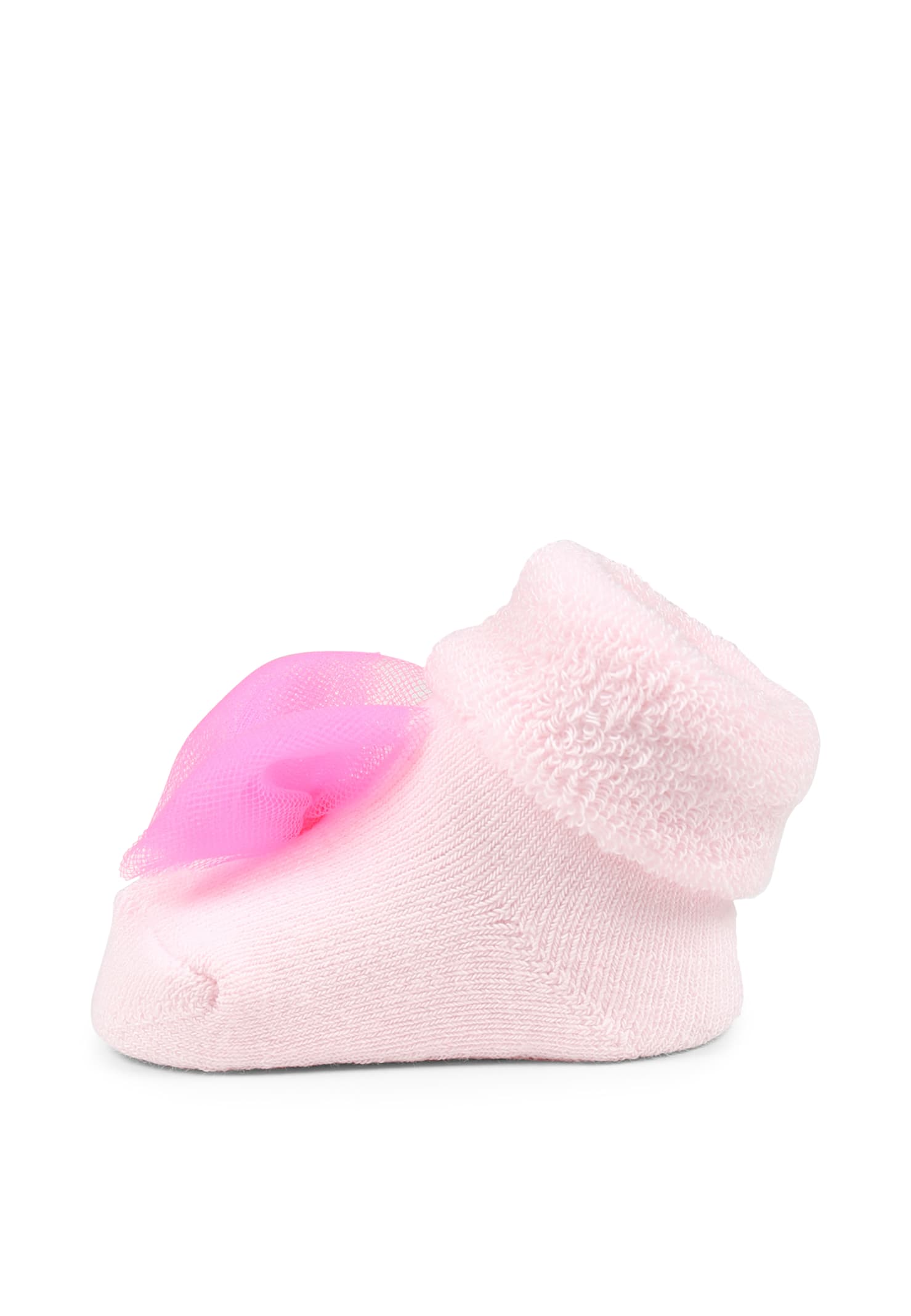 Billieblush Pink Slippers For Baby Girl With Bow In Pink