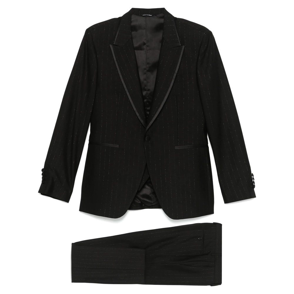 Reveres 1949 Pinstriped Three-piece Suit In Black