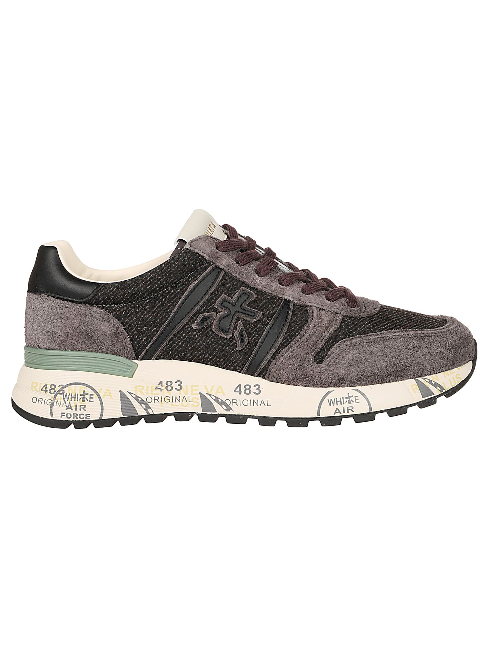 Shop Premiata Lander Sneakers In Grigio Scuro