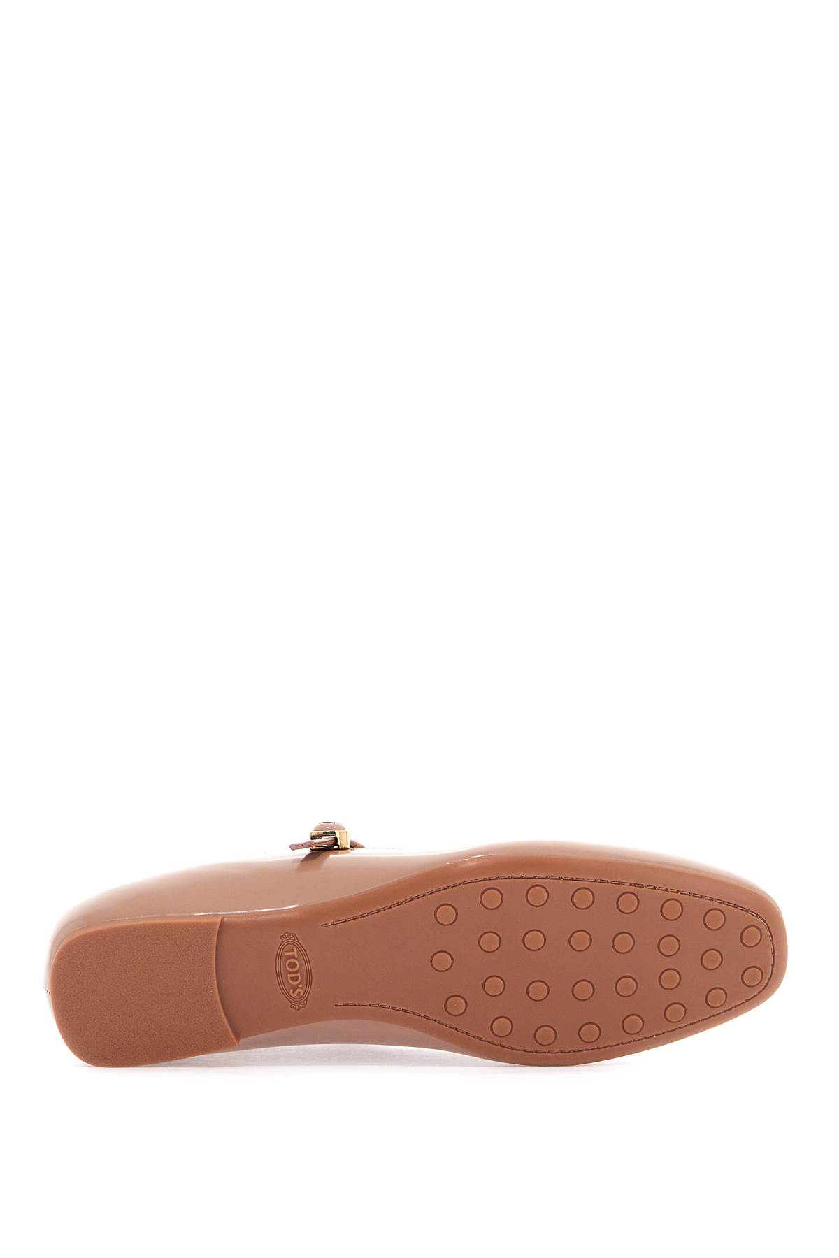 Shop Tod's Leather Ballet Flats In Rosa Granito