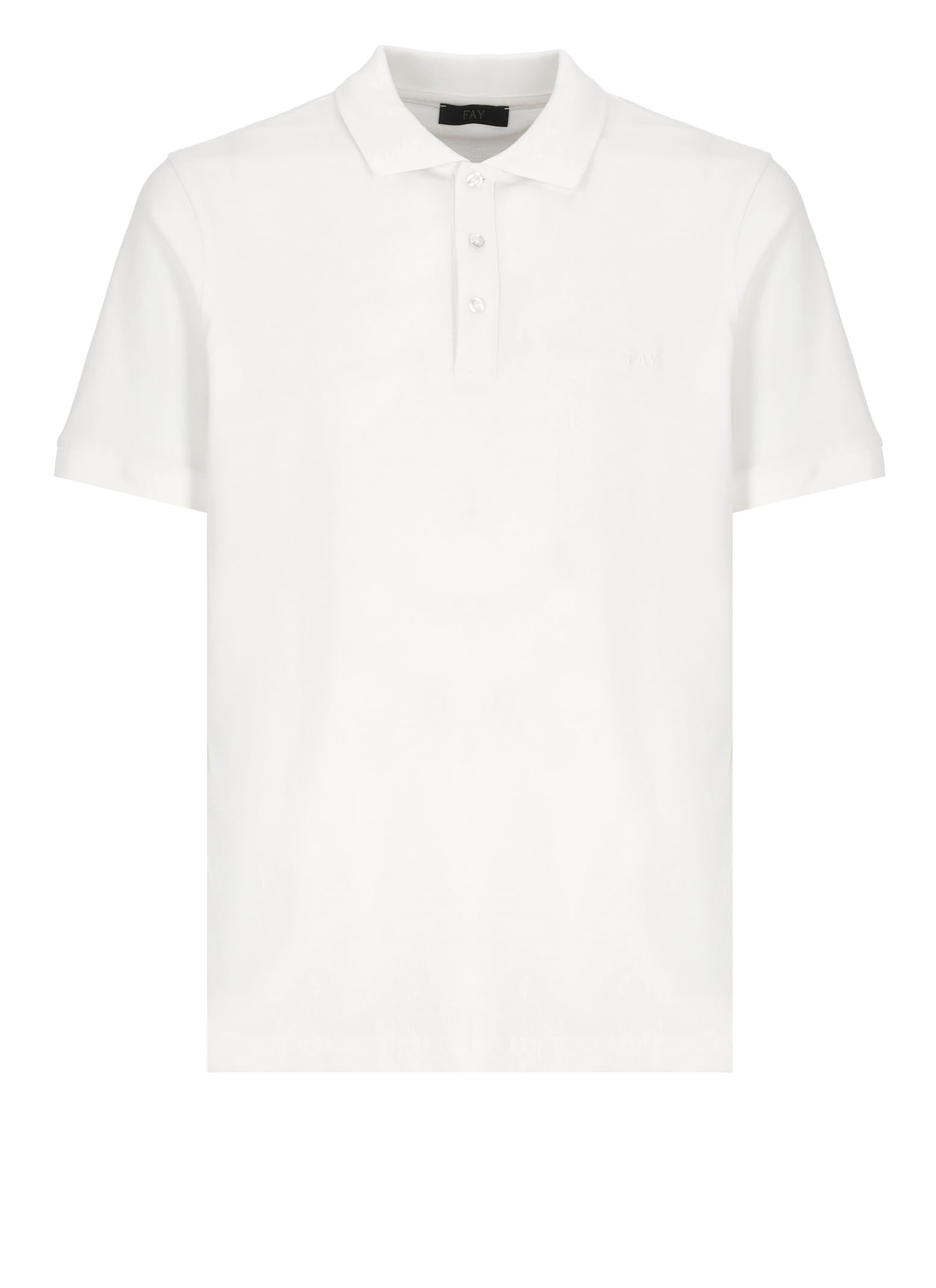 Fay Logoed Polo In White
